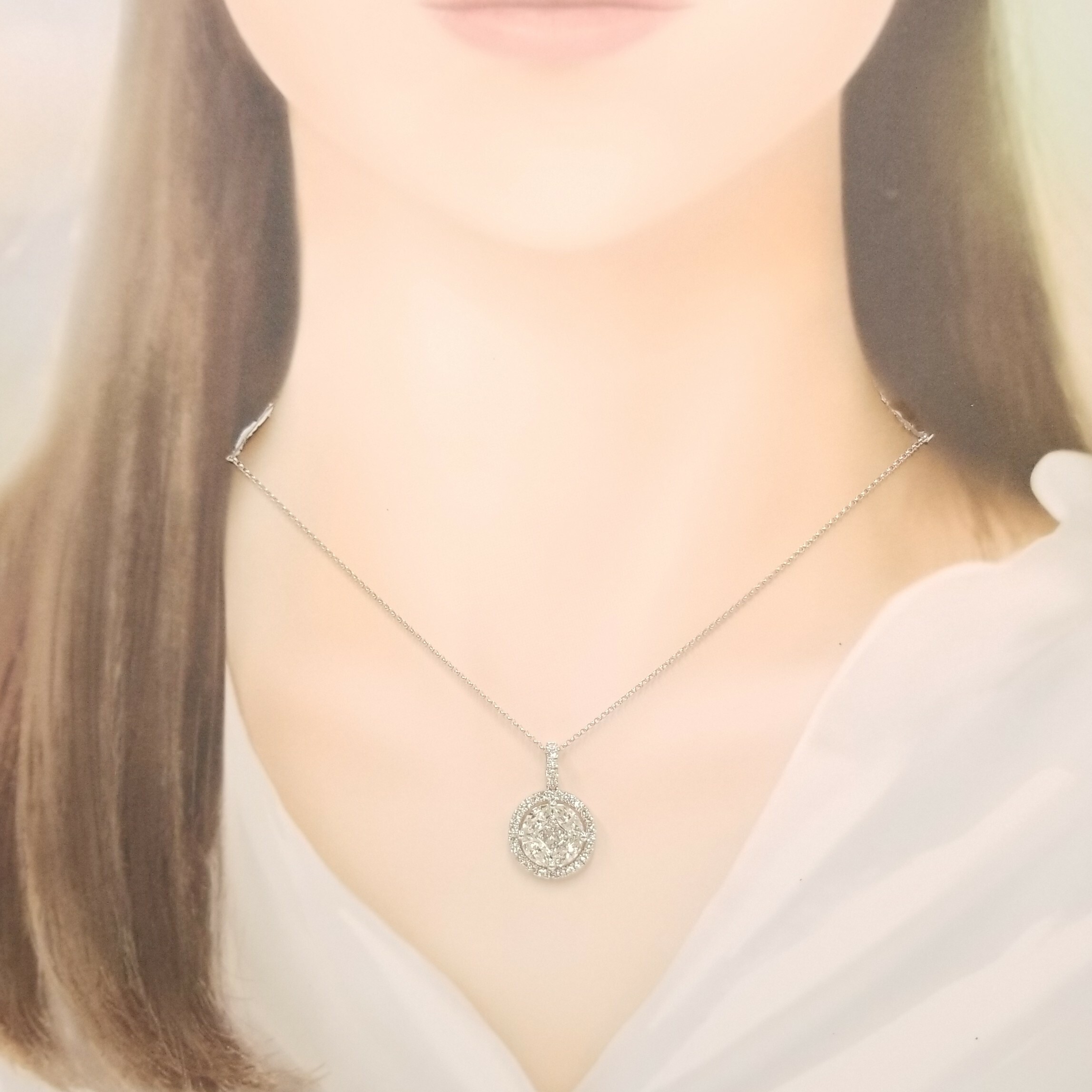 18K White Gold 2.00ct Diamond Pendant