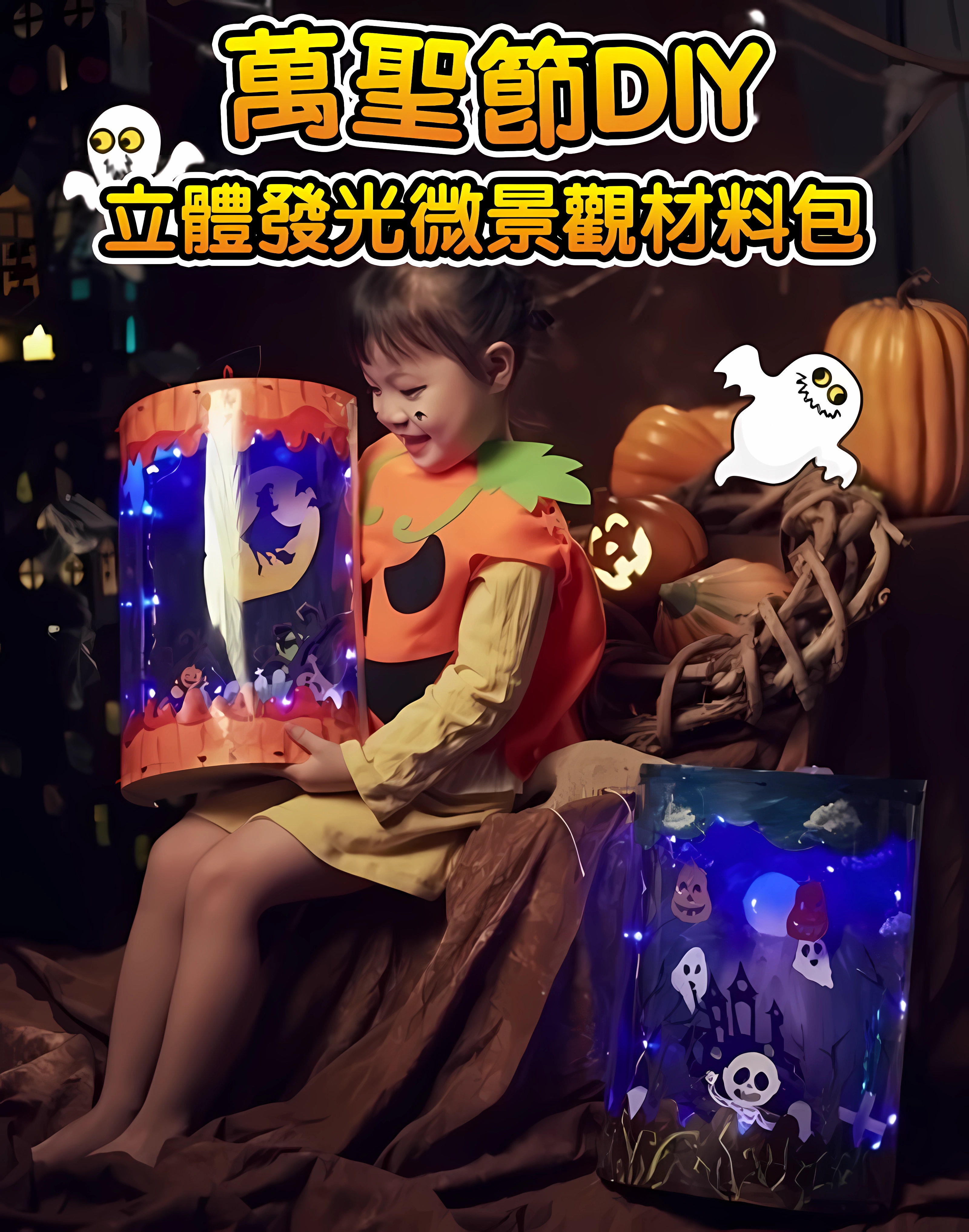 萬聖節DIY立體發光微景觀材料包 MW1695