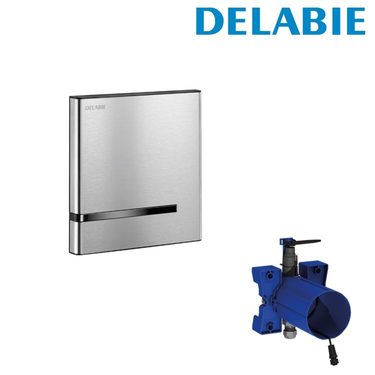 Delabie "TEMPOMATIC 4" 430000 + 431SBOX + 757430SP Urinal sensor valve, 230/6V mains supply - GA Approval & Wels