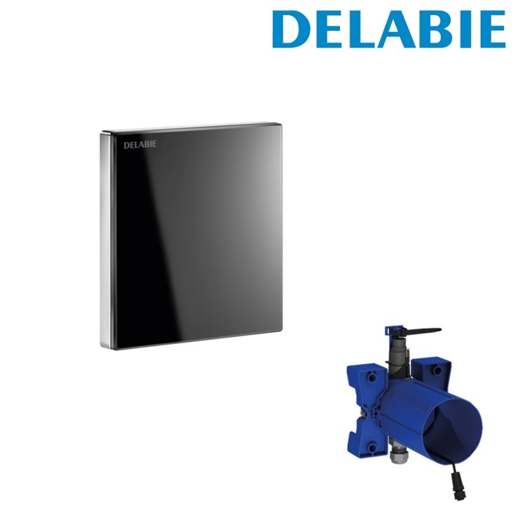 Delabie "TEMPOMATIC 4" 430030 + 431SBOX + 757430SP Urinal sensor valve, 230/6V mains supply - GA Approval & Wels