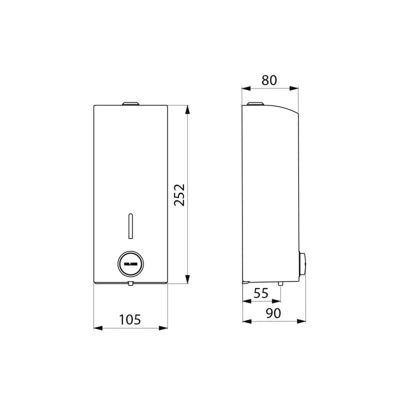 Delabie 510580 Wall-mounted push-button soap dispenser
