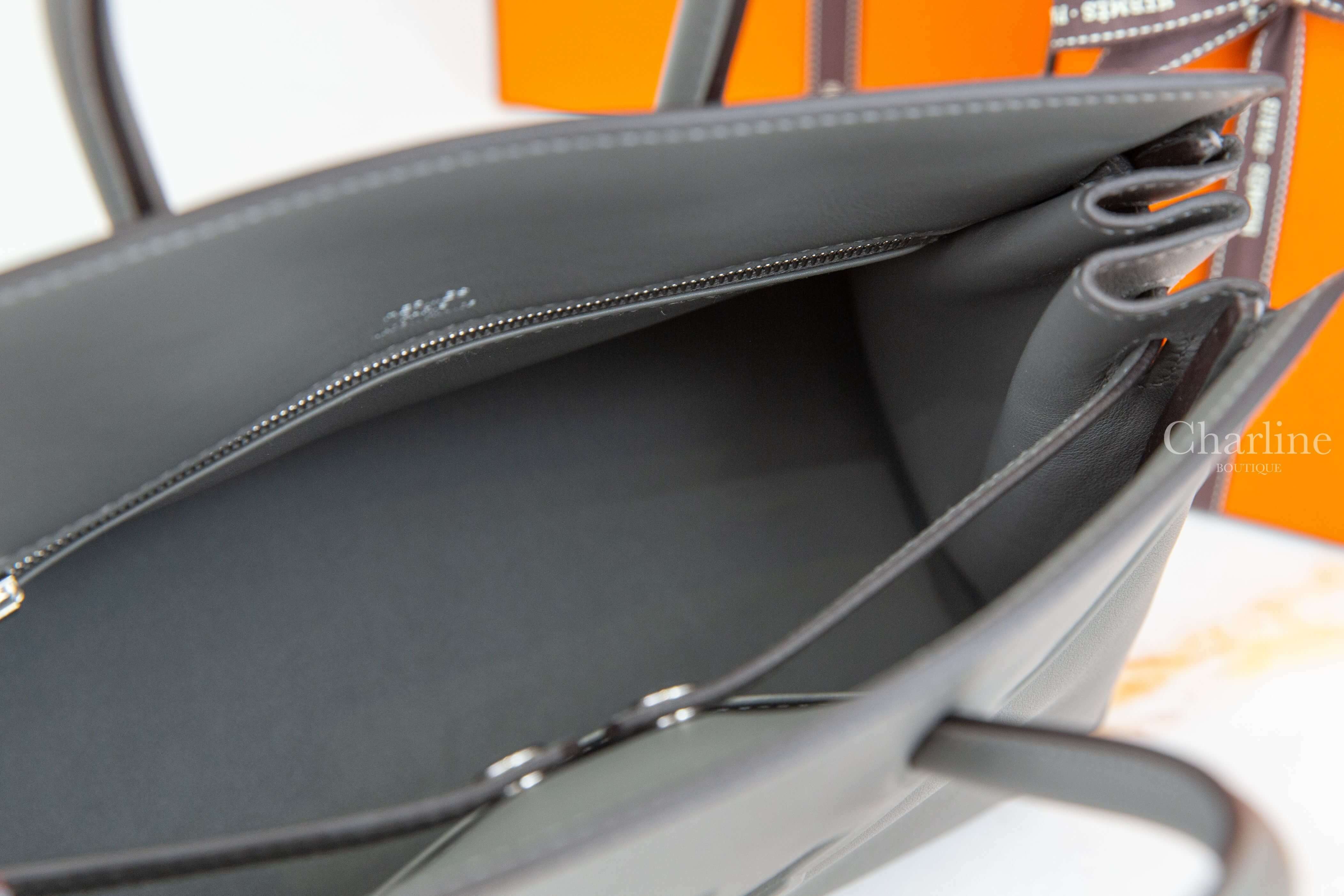 Hermès Birkin Shadow 25cm 0L Gris Meyer Swift B刻積雨雲灰鉑金包-Charline Boutique 精品代購
