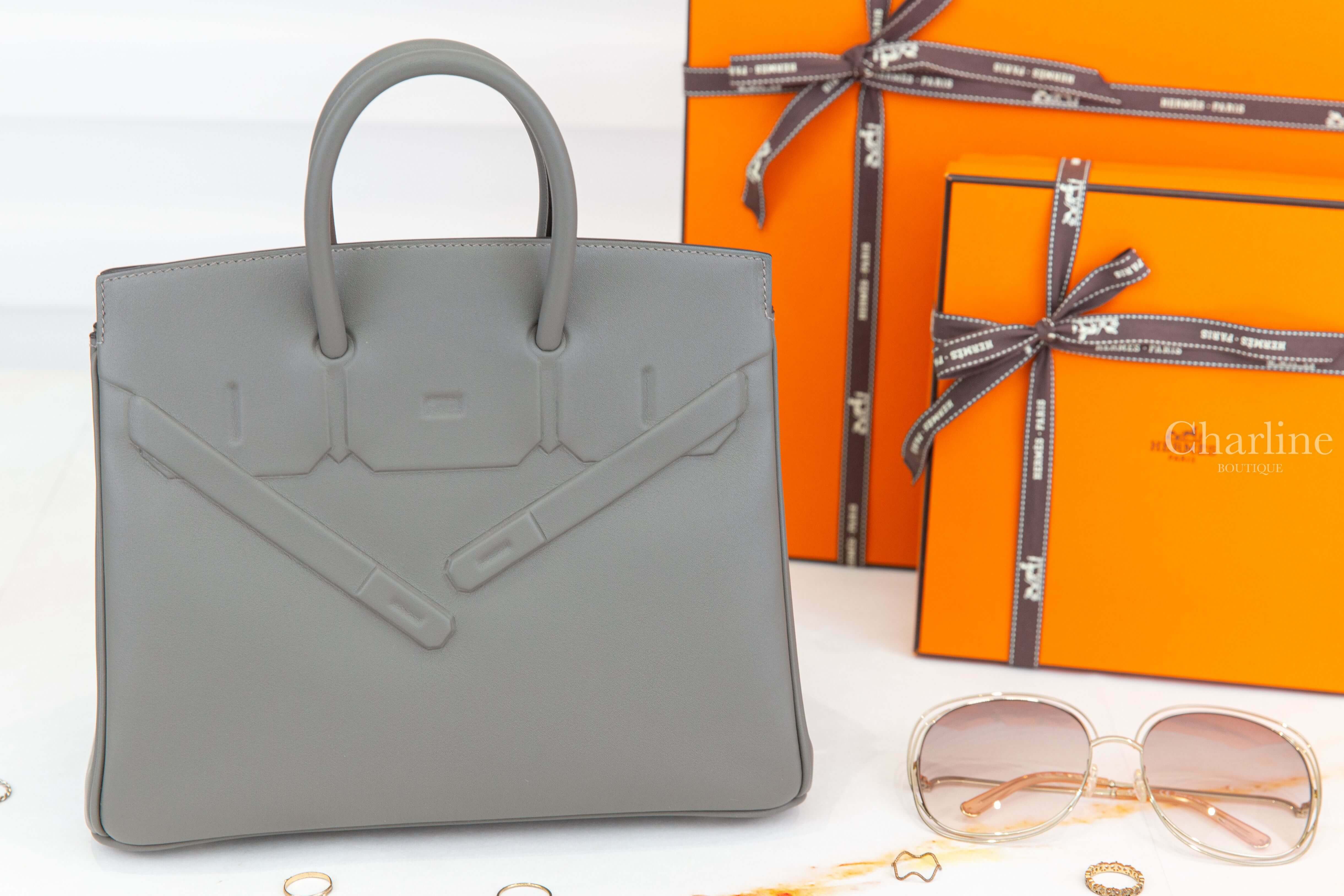 Hermès Birkin Shadow 25cm 0L Gris Meyer Swift 積雨雲灰鉑金包