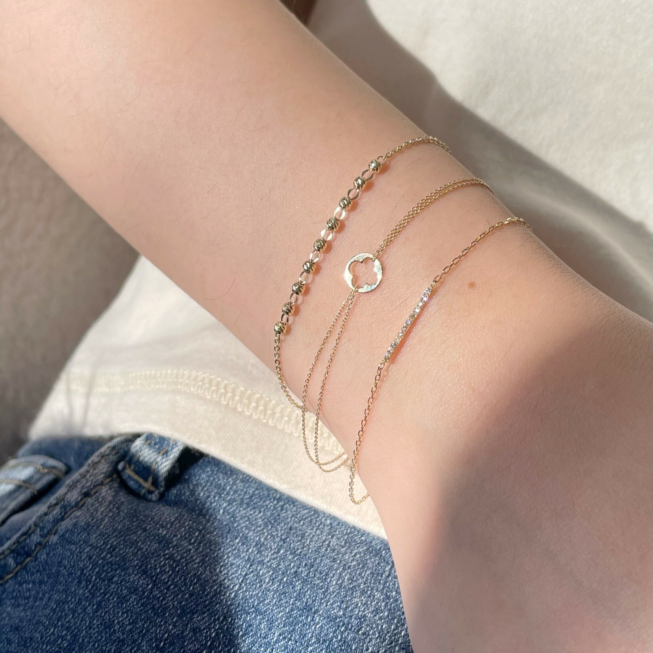 14k glitter cutting ball 手鍊