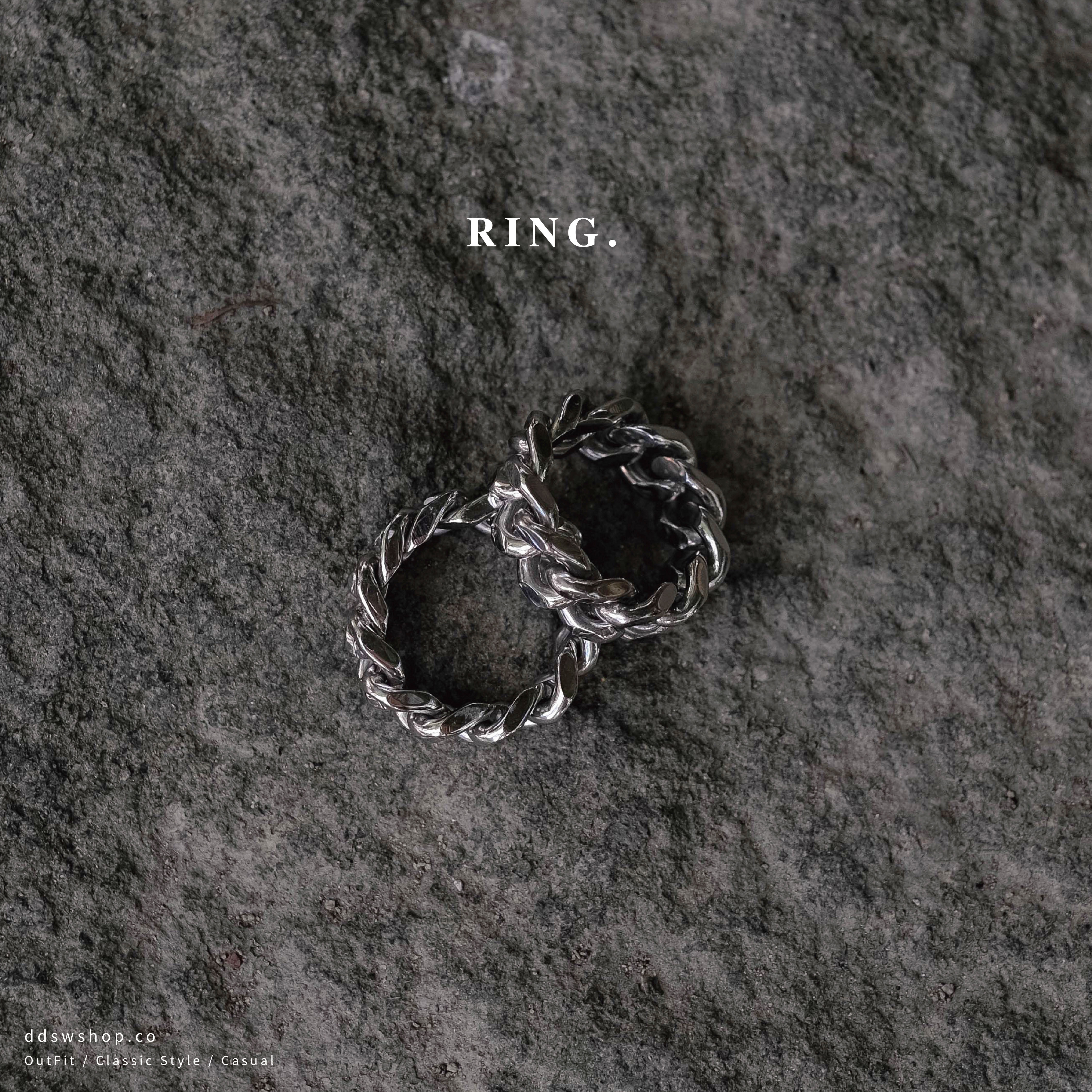 D.ecorate 粗麻花戒指