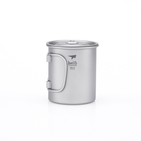 【Keith】單層摺疊鈦杯 附杯蓋  300ml/400ml/500ml