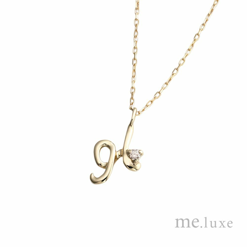 【me.luxe】K10黃K1分鑽字母鍊-H