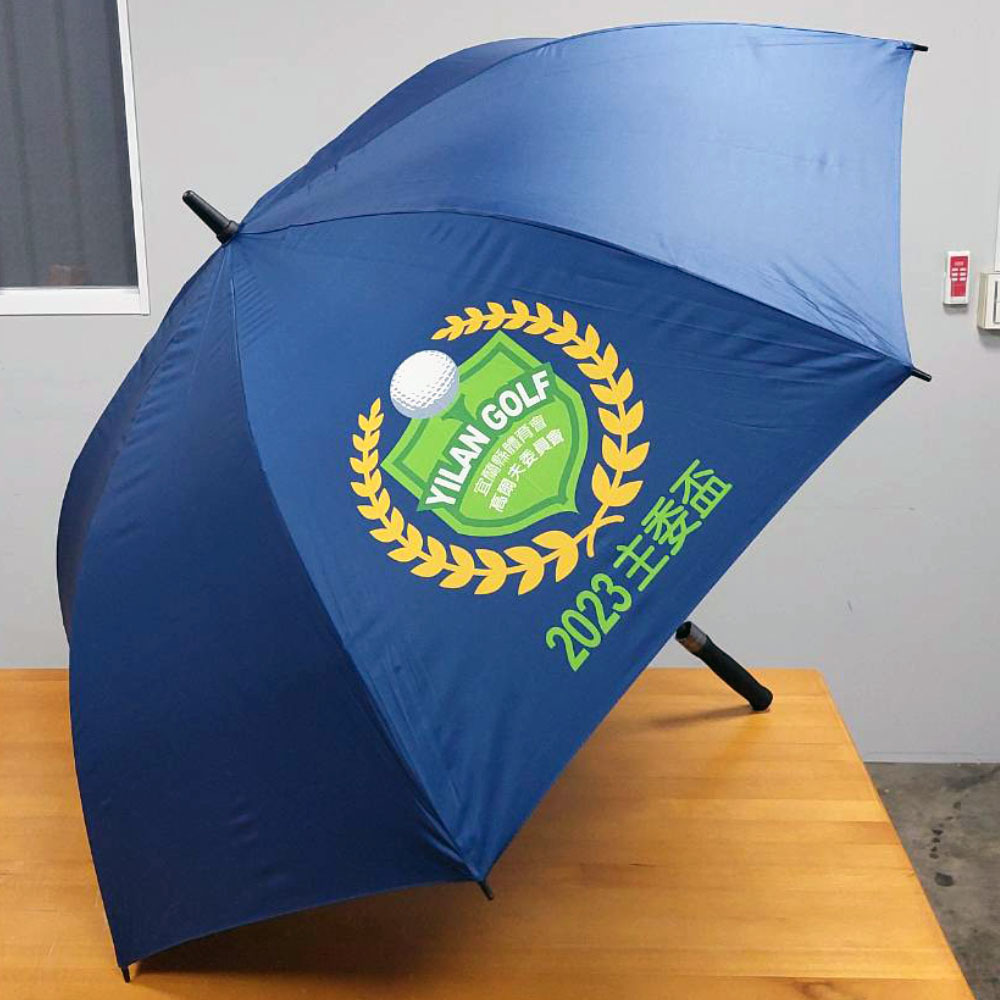 客製化30"X8K全FRP自動高爾夫球傘,半遮光黑膠布數位印刷