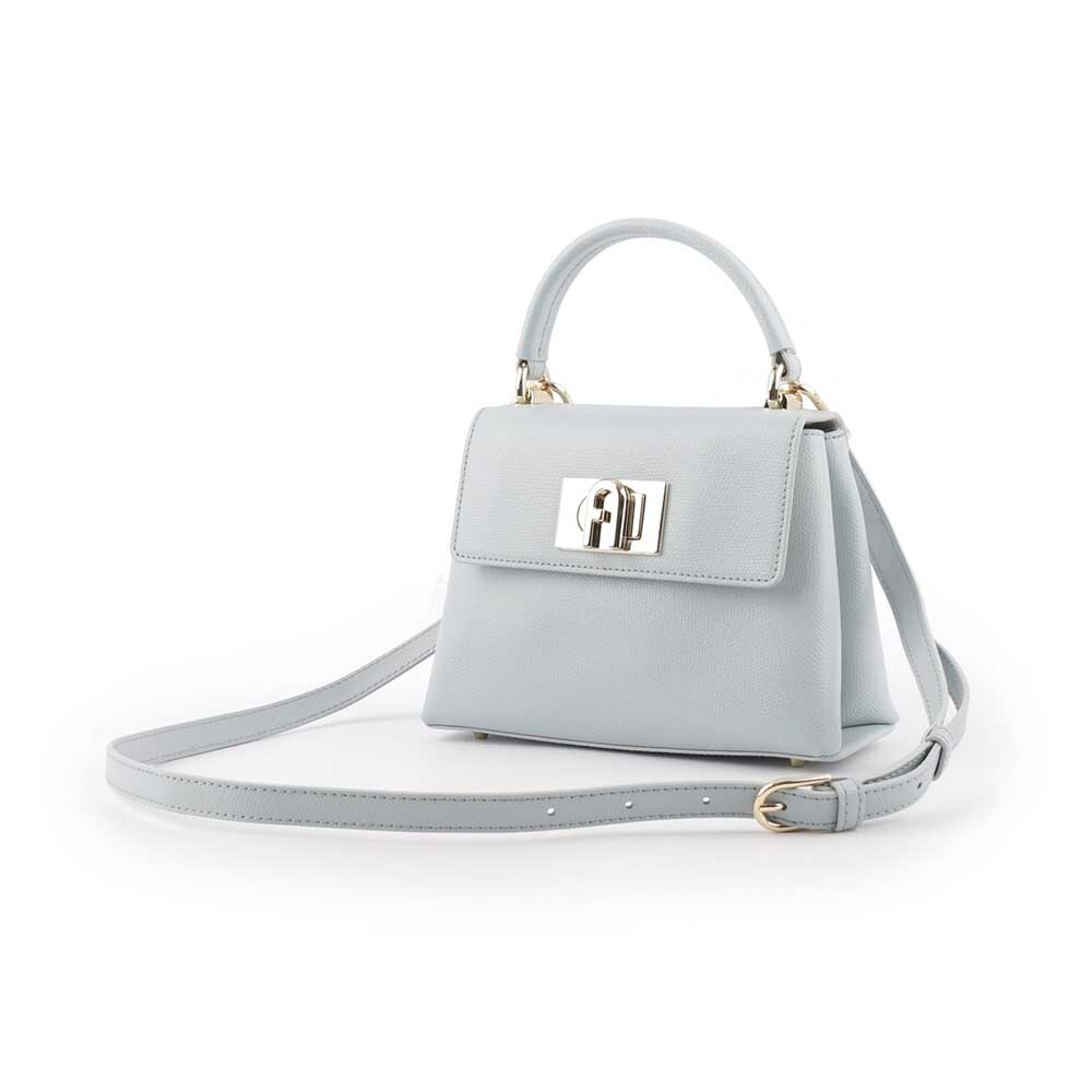 【FURLA】1927 拱門轉釦迷你手提/斜背二用包(淺藍色) WB00109 ARE000 AR300