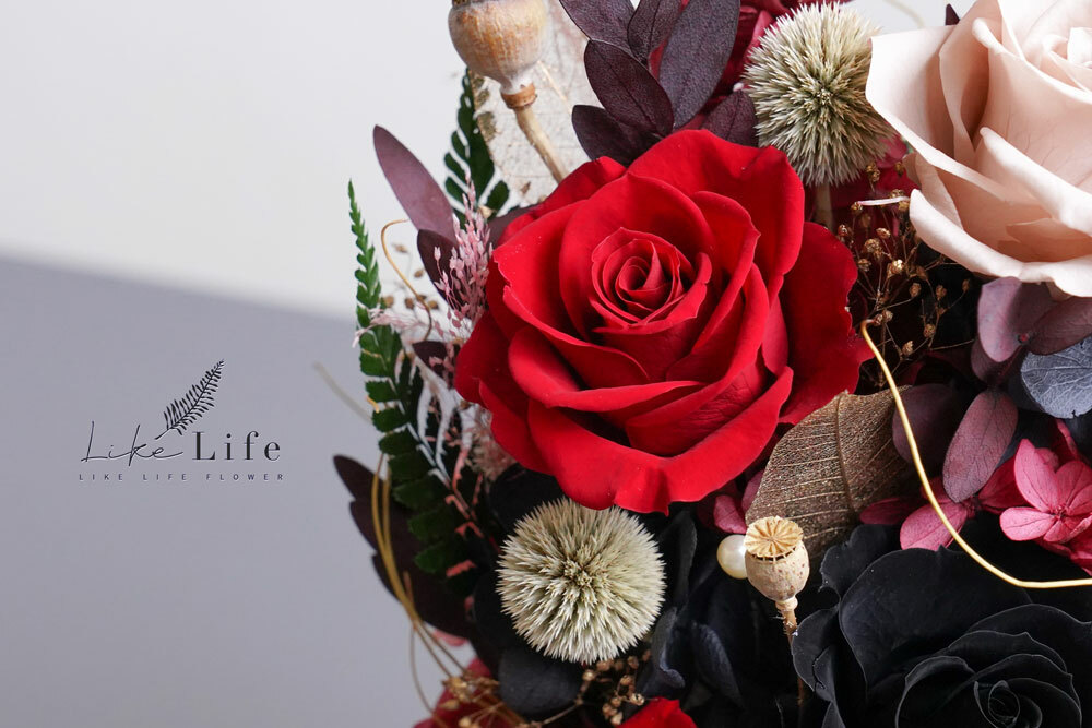 紅玫瑰哪裡買,喜歡生活乾燥花店,紅玫瑰永生花,永生花紅玫瑰