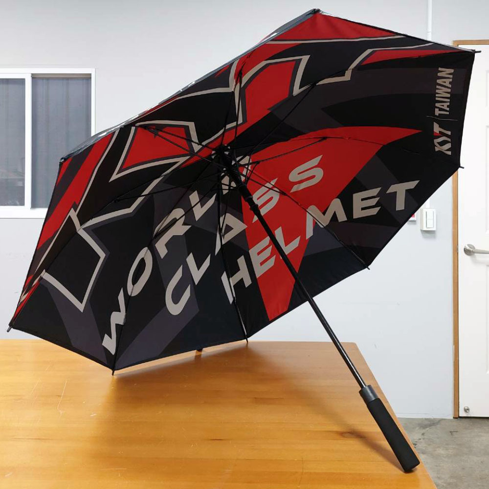 安全帽品牌訂製30"X8K全FRP雙層自動高爾夫球傘,雙面數碼印刷