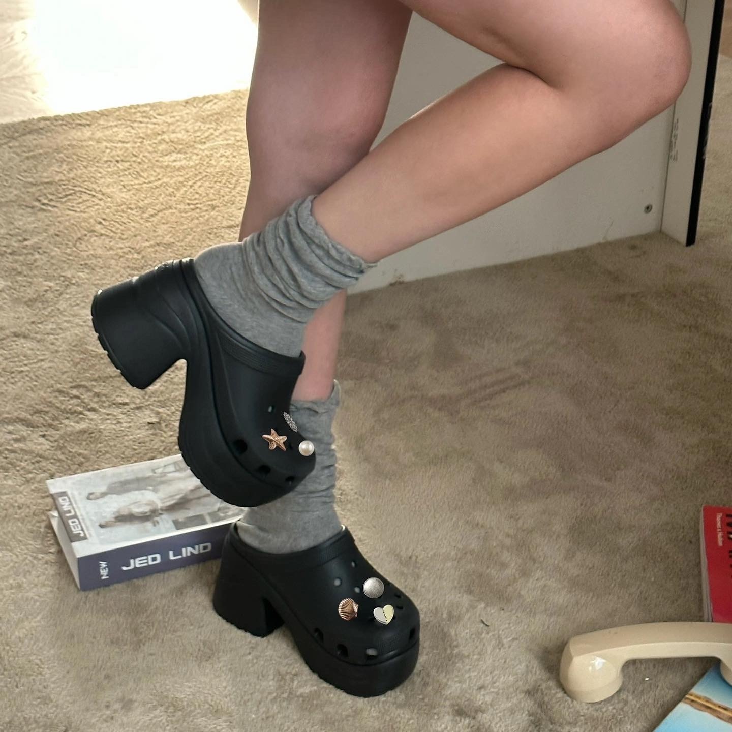 CROCS SIREN 人魚高跟鞋 洞洞鞋 布希鞋 拖鞋 涼鞋 防水 芭比粉 奶茶 黑 / 預購