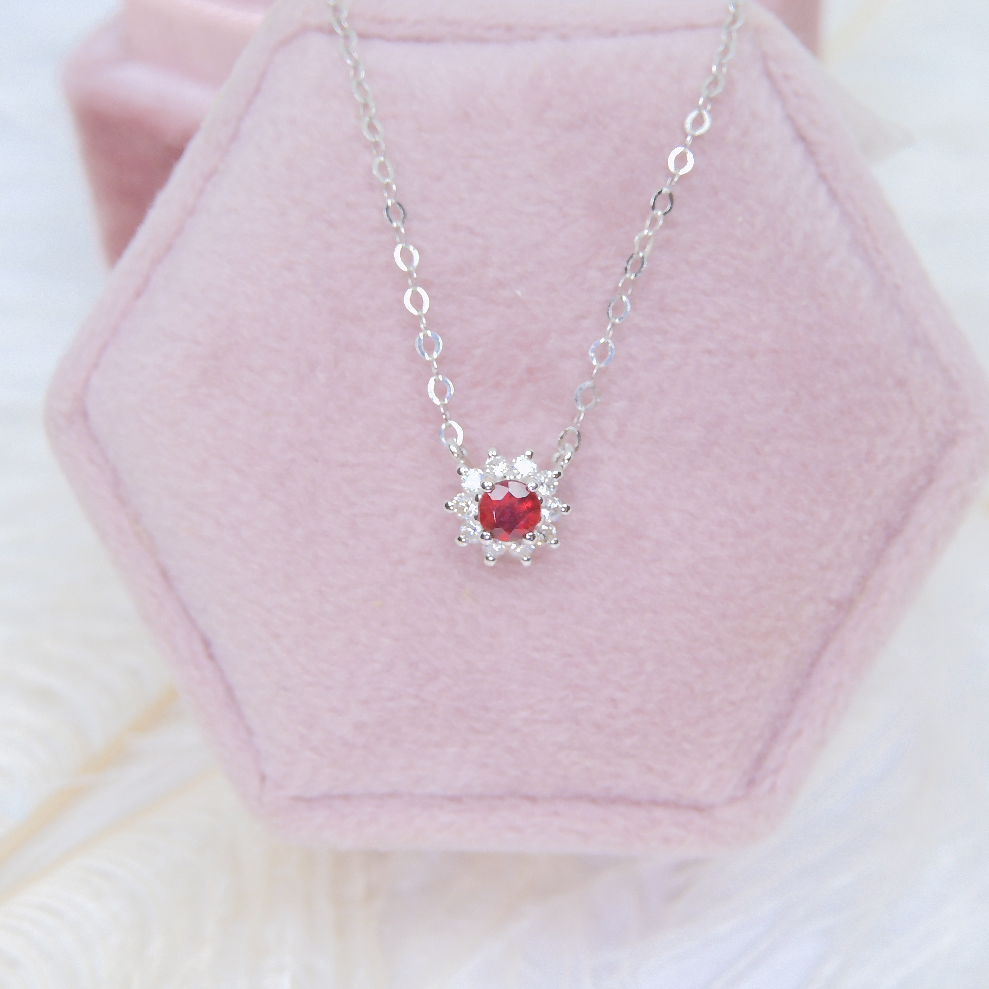 18K金 0.13ct 紅寶石項鏈