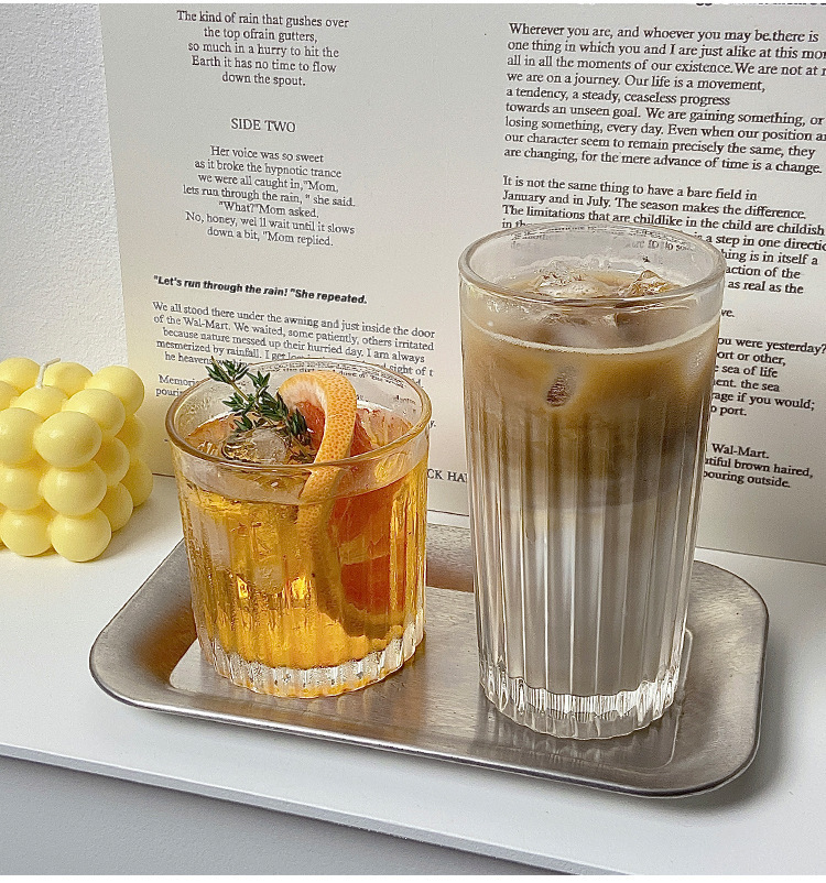 《2766》咖啡廳簡約豎紋玻璃杯