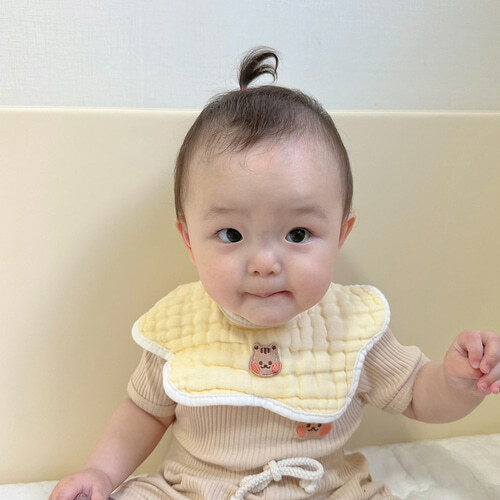 (現貨) DTD棉花糖系列8重紗波浪圍咀口水肩