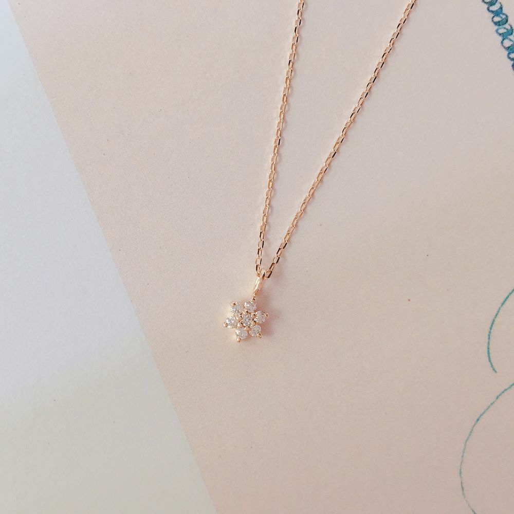 【me.luxe】K10星花4分鑽石項鍊