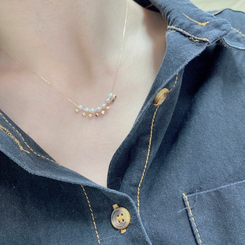 【me.luxe】K10星星串珍珠項鍊