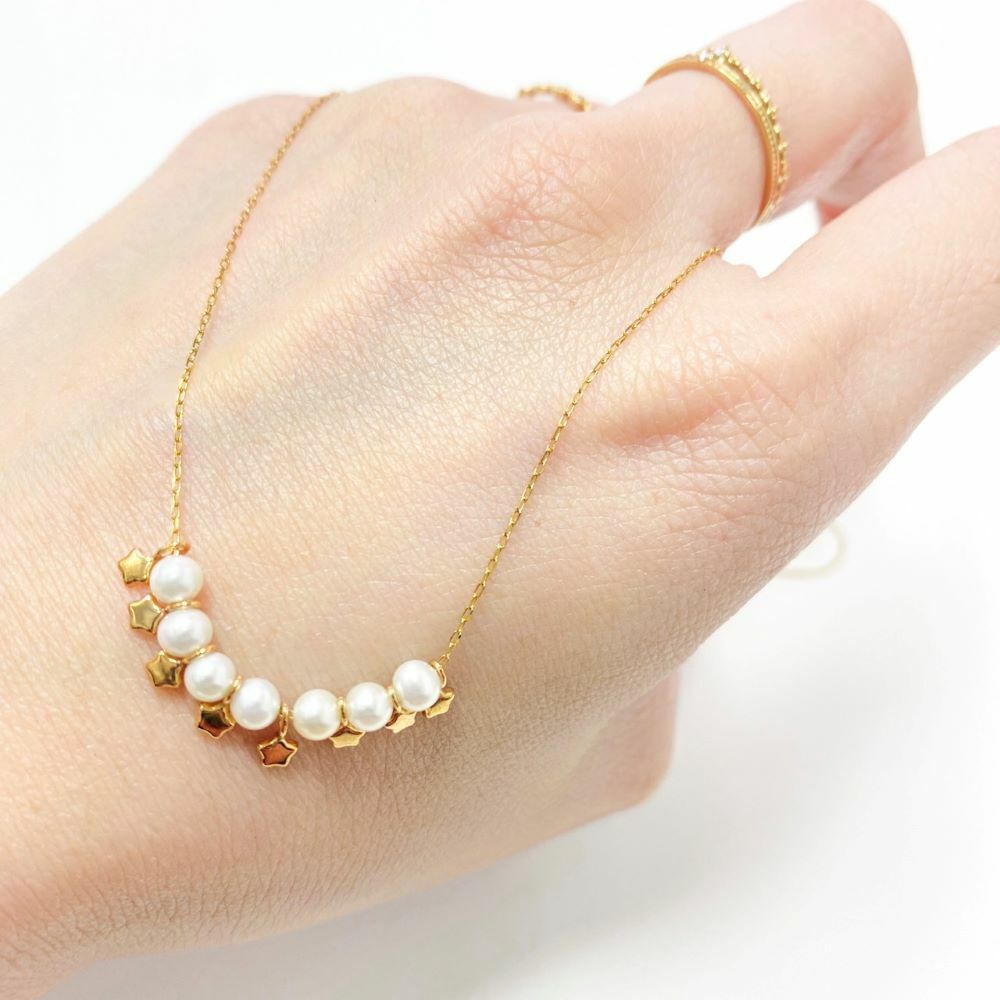 【me.luxe】K10星星串珍珠項鍊