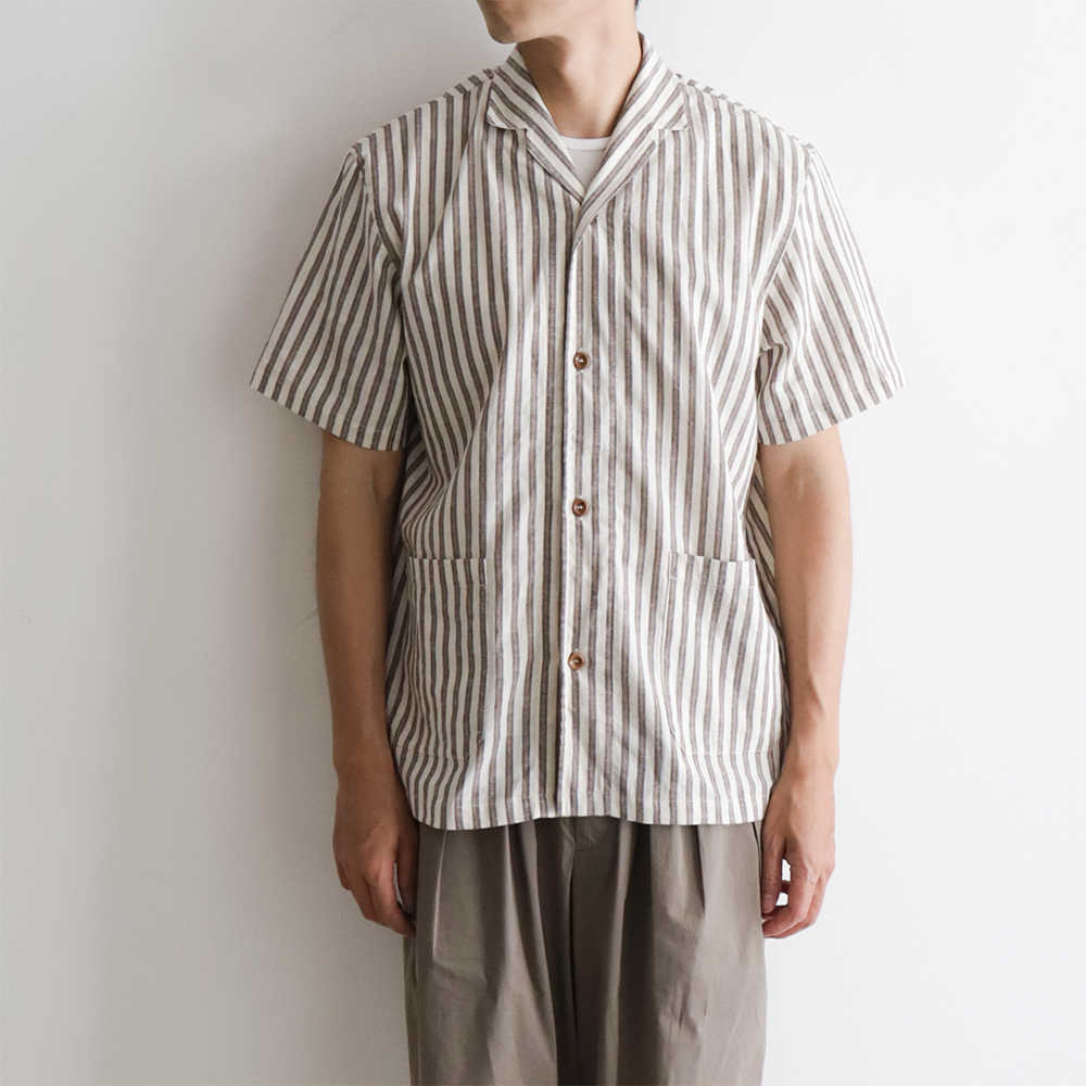 Frank Leder Linen Short Shirt Beige