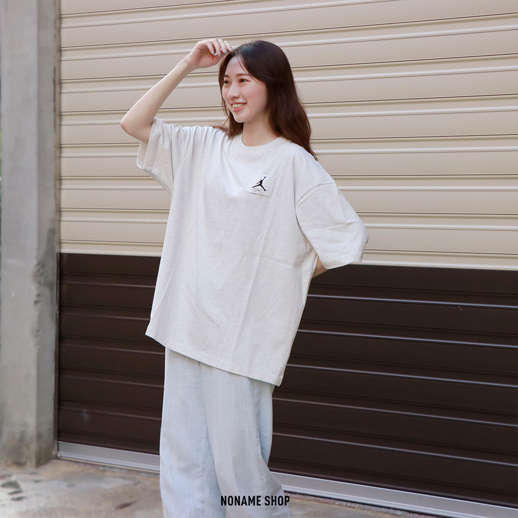 NIKE JORDAN FLIGHT ESSENTIALS 梭織 標籤 短袖 白灰 (男款)