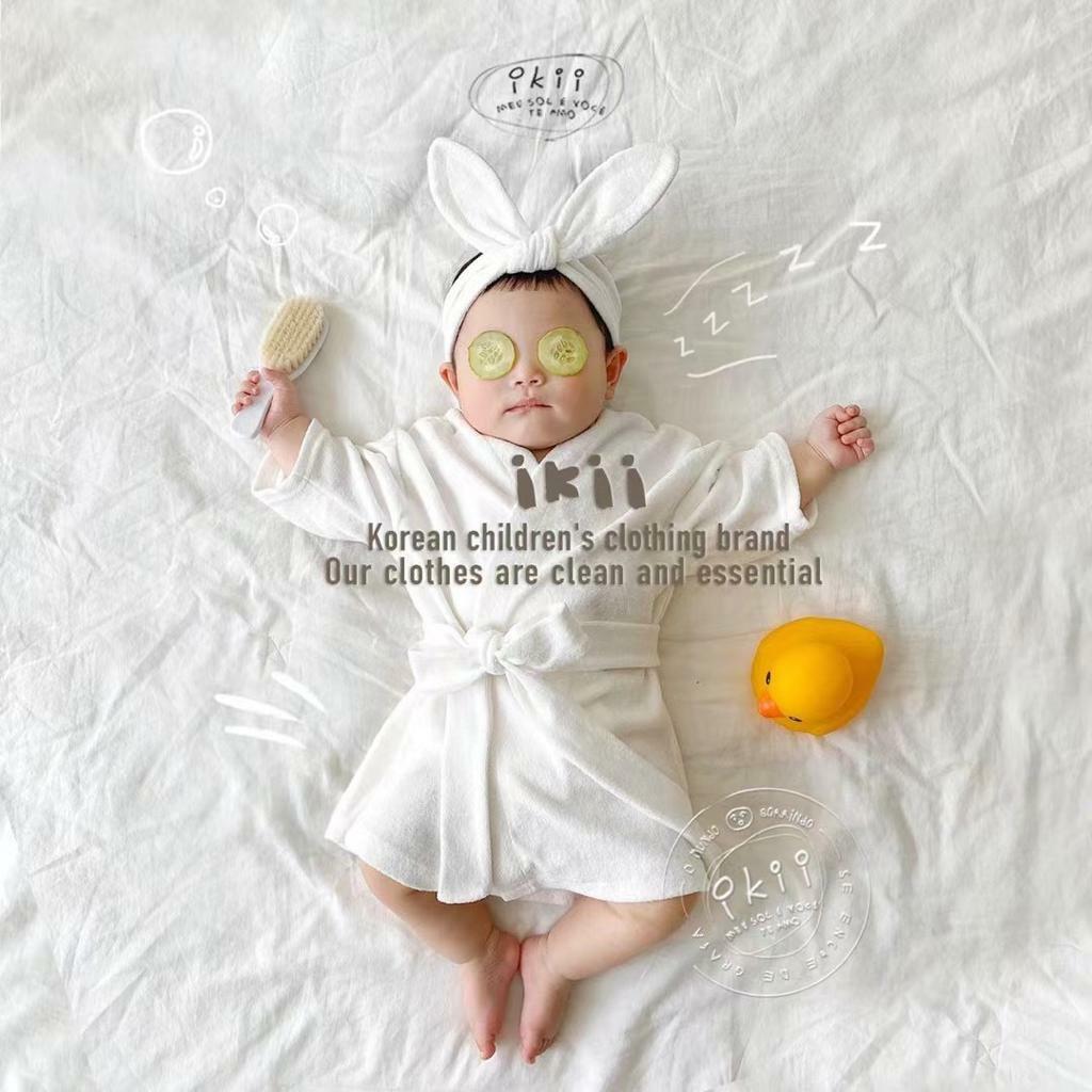 (現貨) ikii浴袍set (連髮帶)