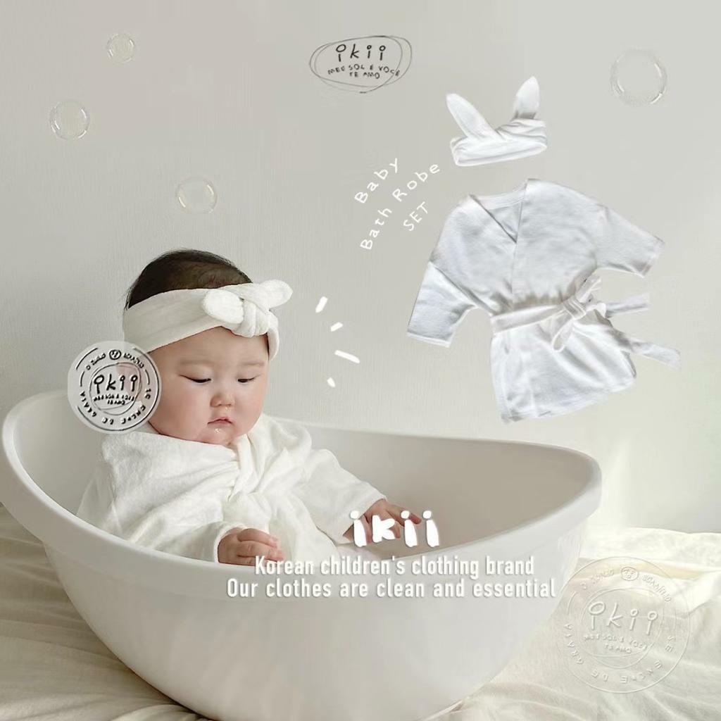 (現貨) ikii浴袍set (連髮帶)