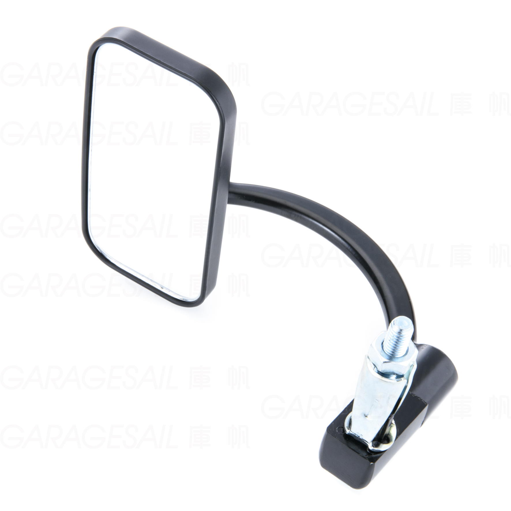 把手端 後照鏡 經典 長方 黑