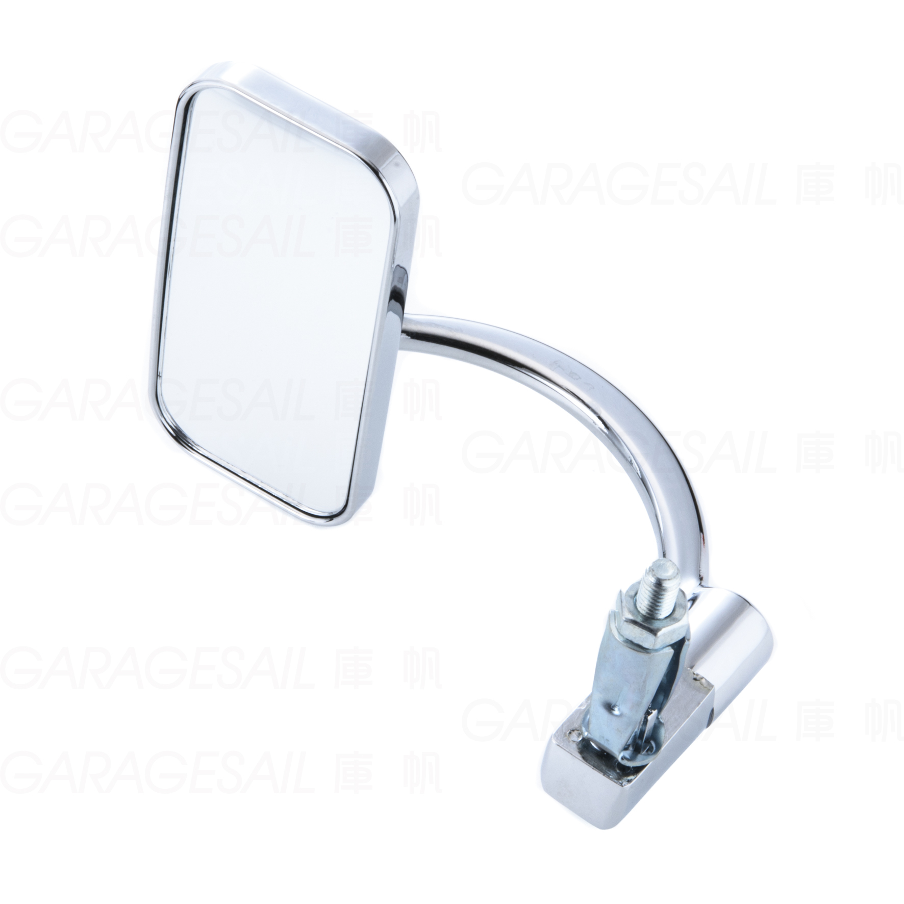 把手端 後照鏡 經典 長方 銀