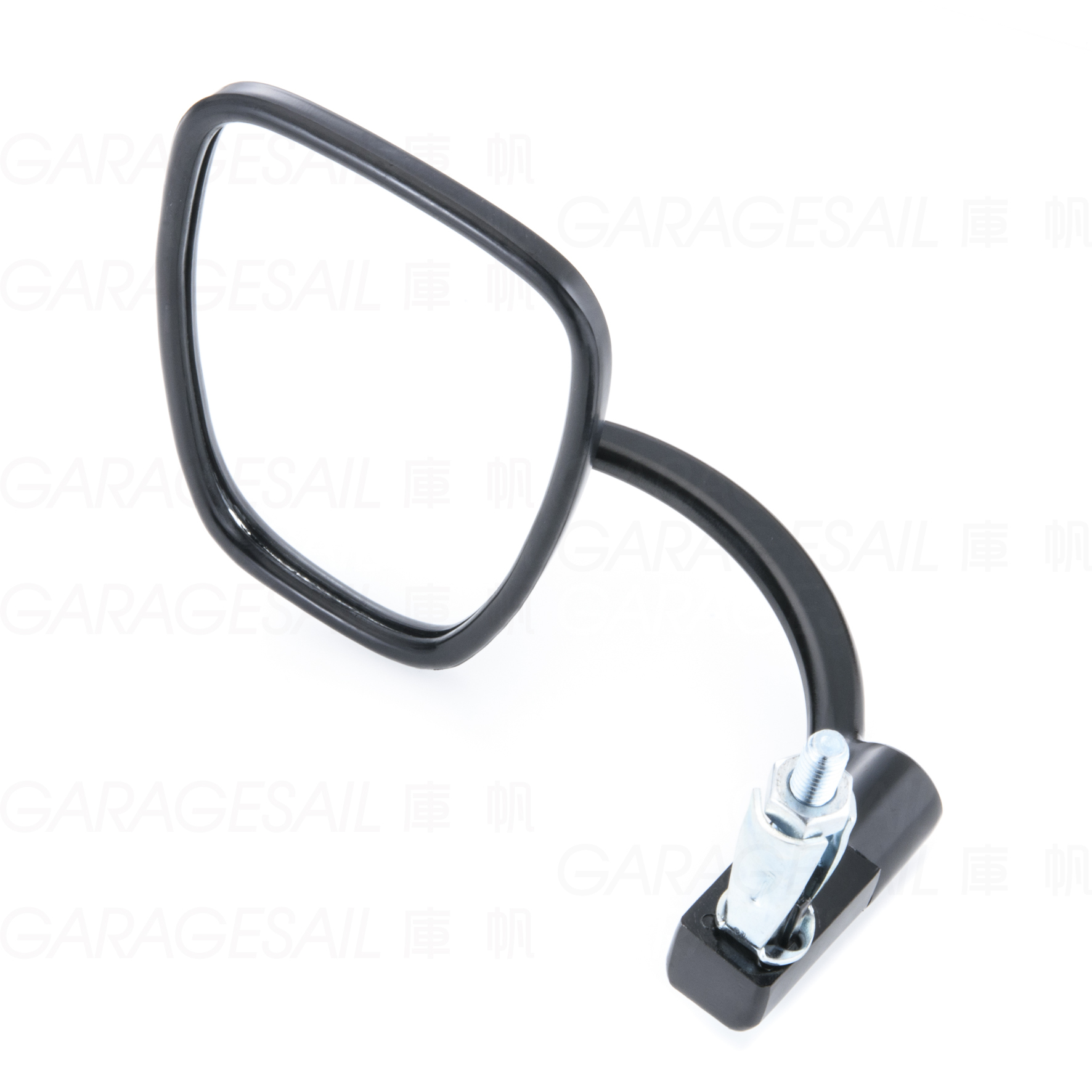 把手端 後照鏡 經典 梯形 - 黑