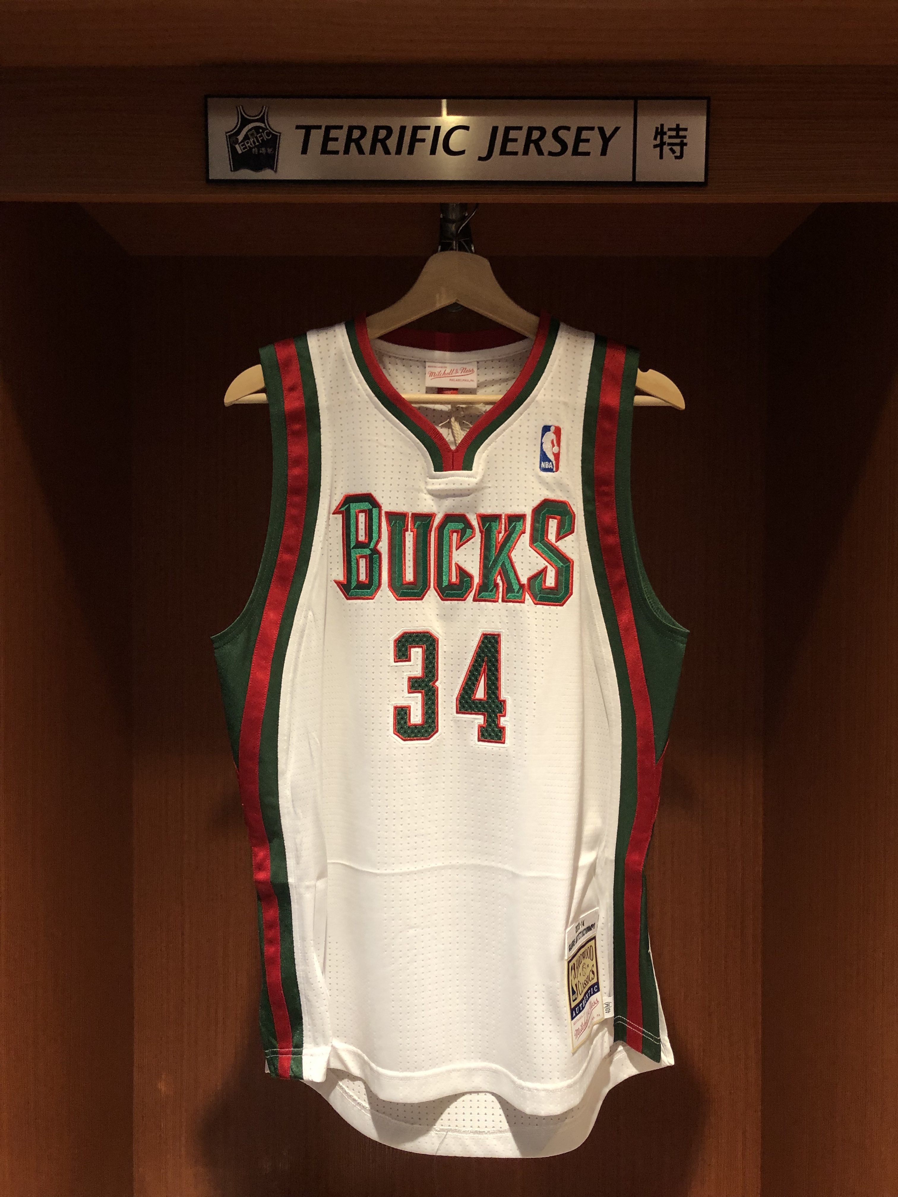 NBA球衣 Giannis Antetokounmpo 密爾瓦基公鹿 13-14白 新人年 M&N Authentic 球員版 電繡 全新