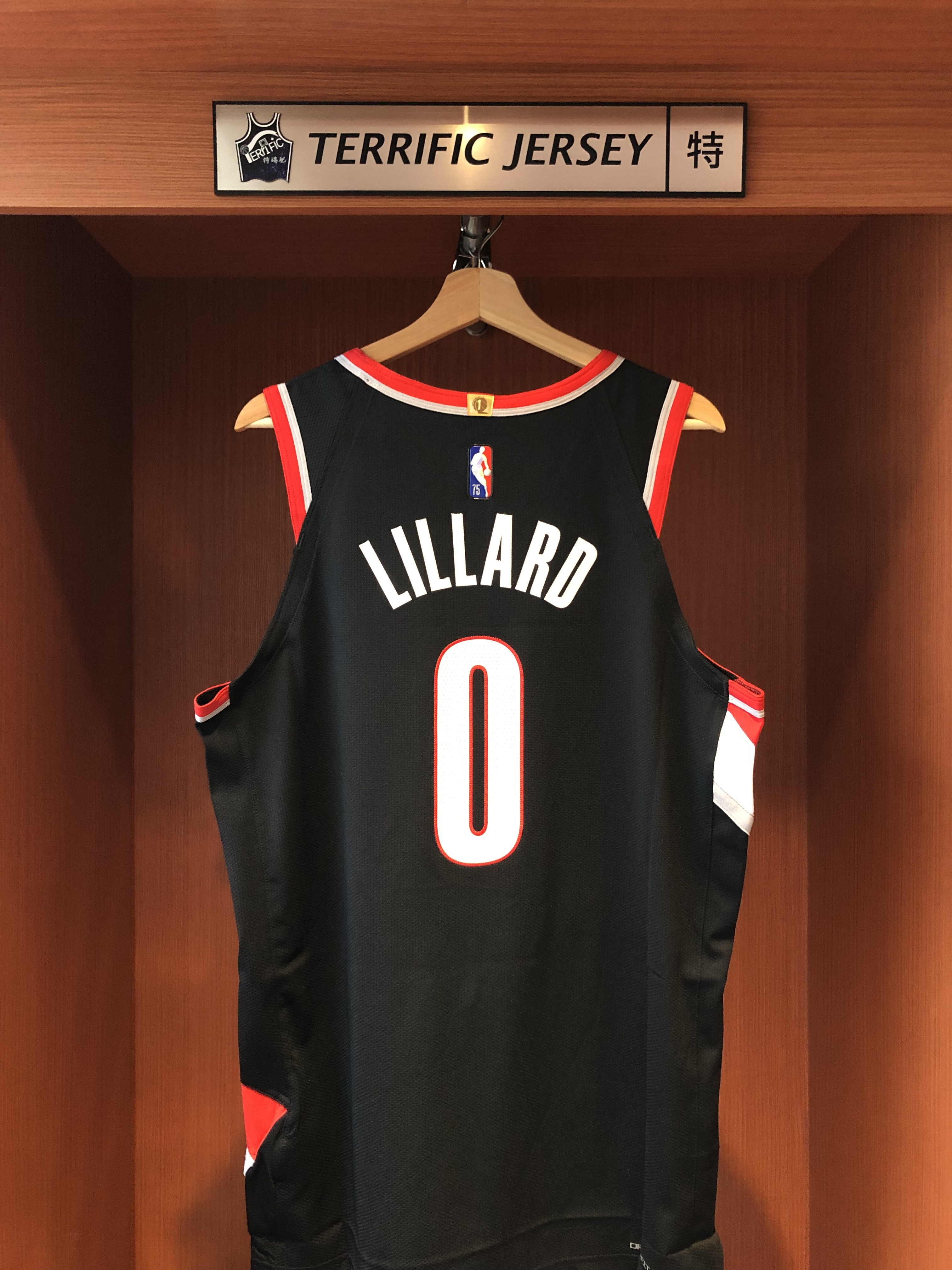 NBA球衣 Damian Lillard 波特蘭拓荒者黑 75周年 鑽石標 Icon Nike Authentic 球員版 電繡 全新