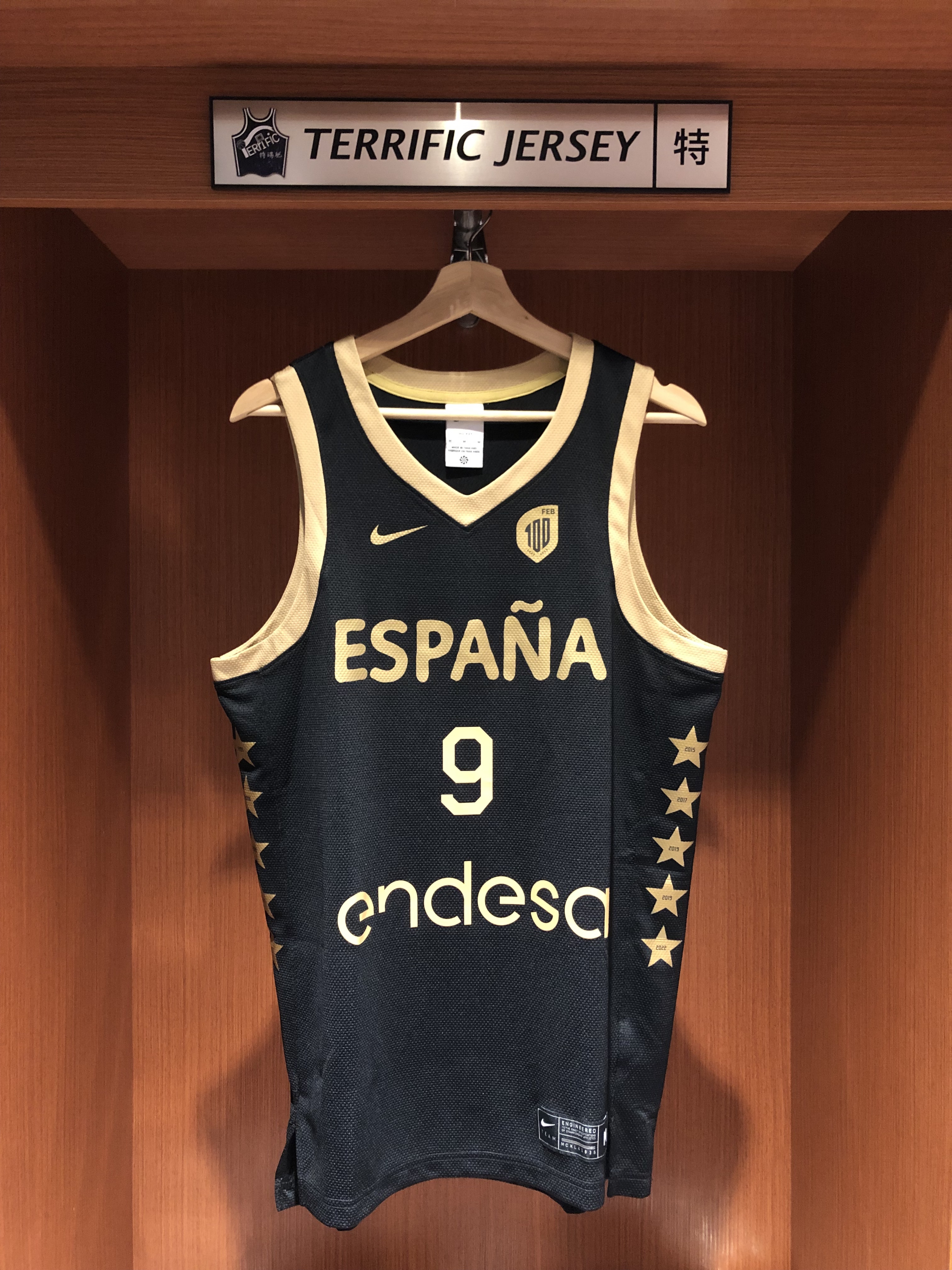 NBA球衣 Ricky Rubio 西班牙黑金 百年紀念款 戰艦 Nike Swingman 球迷版 燙印 全新