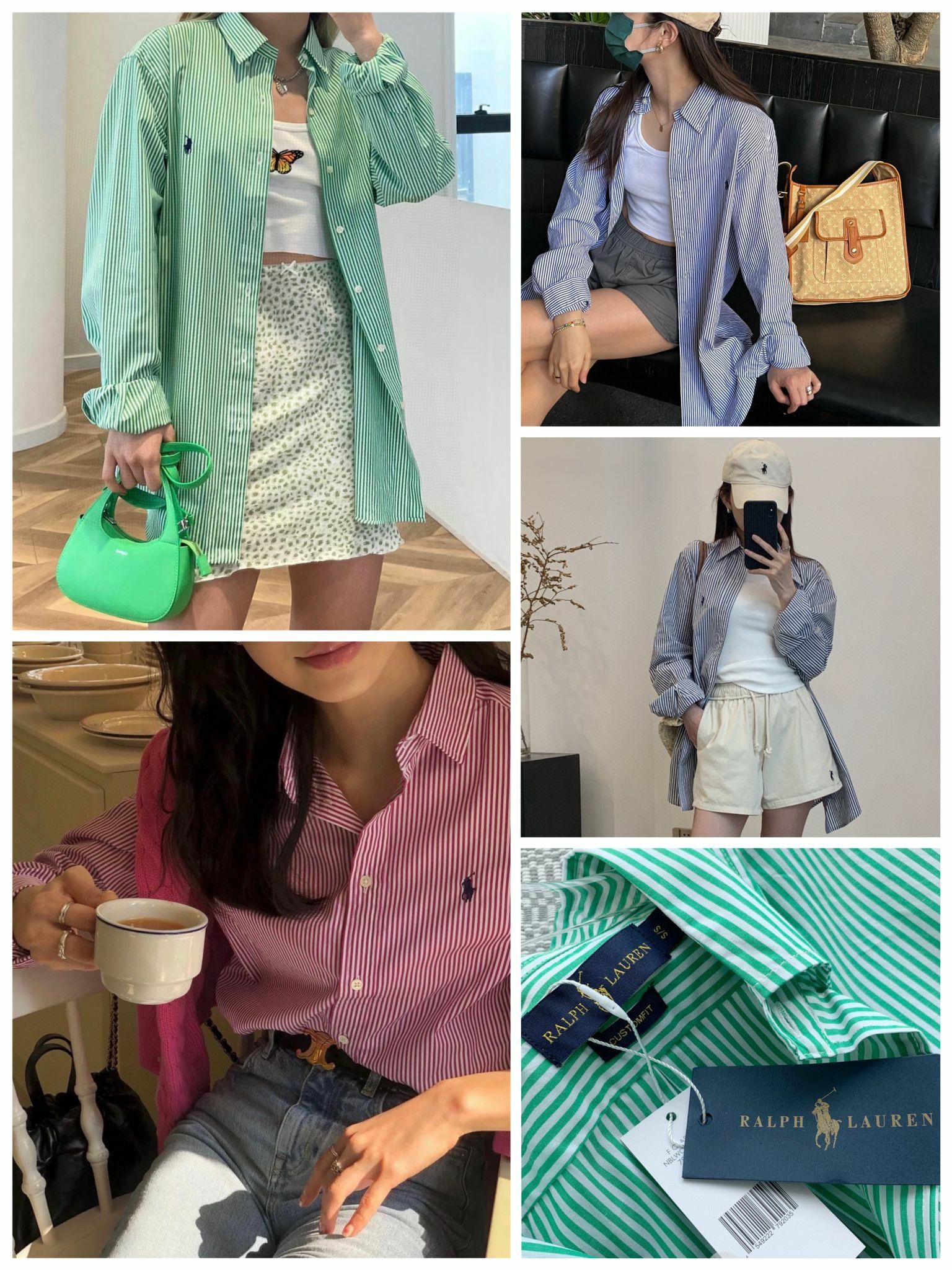 POL寬大條紋襯衫🉑️男女情侶款-2300653B