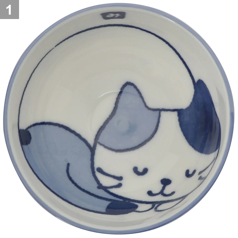 日本製造🇯🇵Fuku Fuku Nyanko 輕質靛藍染色碗