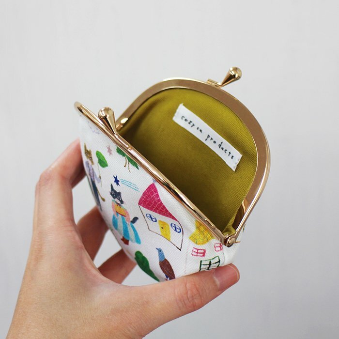 布川愛子 貓咪城鎮 帆布口金包 零錢包｜日本表現社