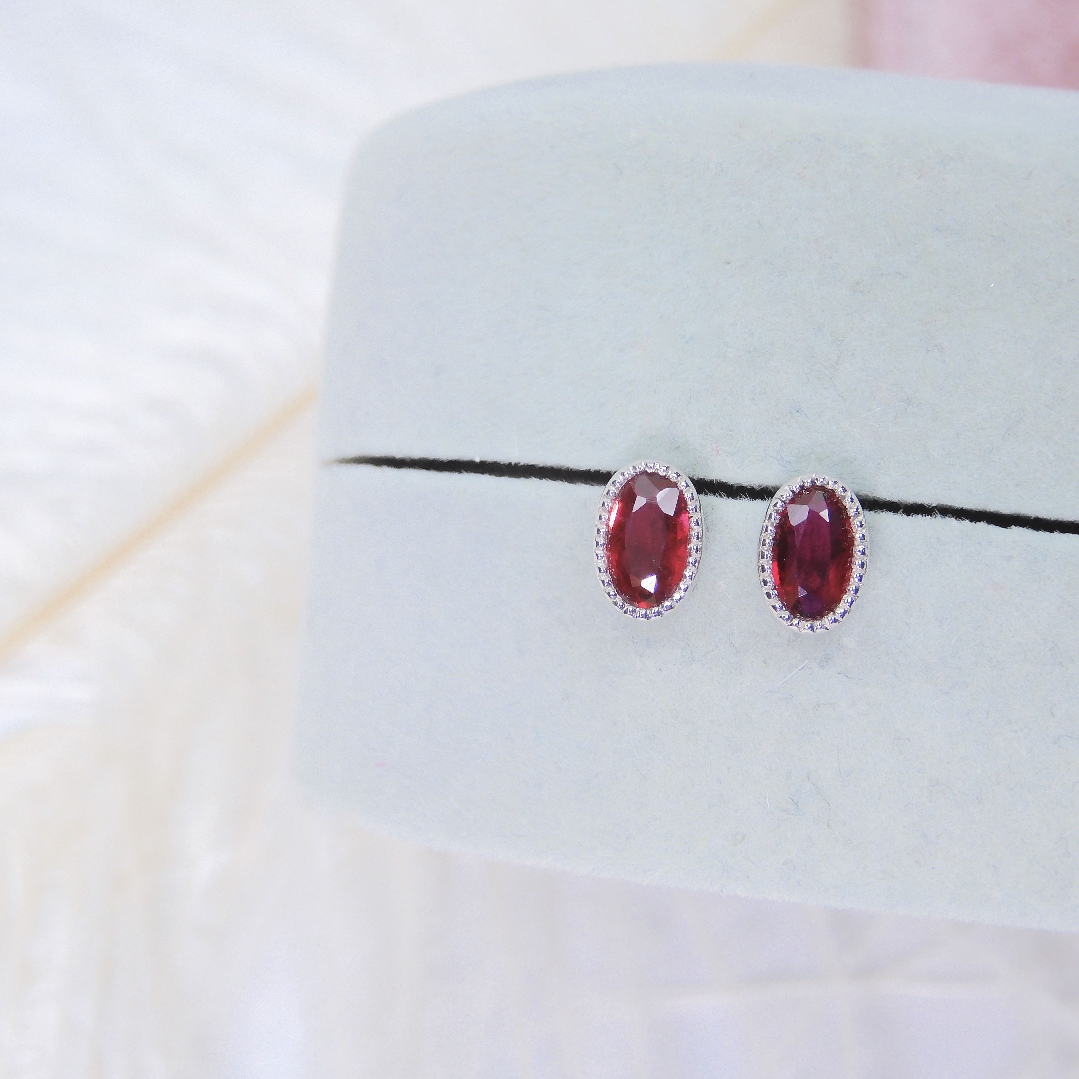 18K金 0.52ct 紅寶石耳釘