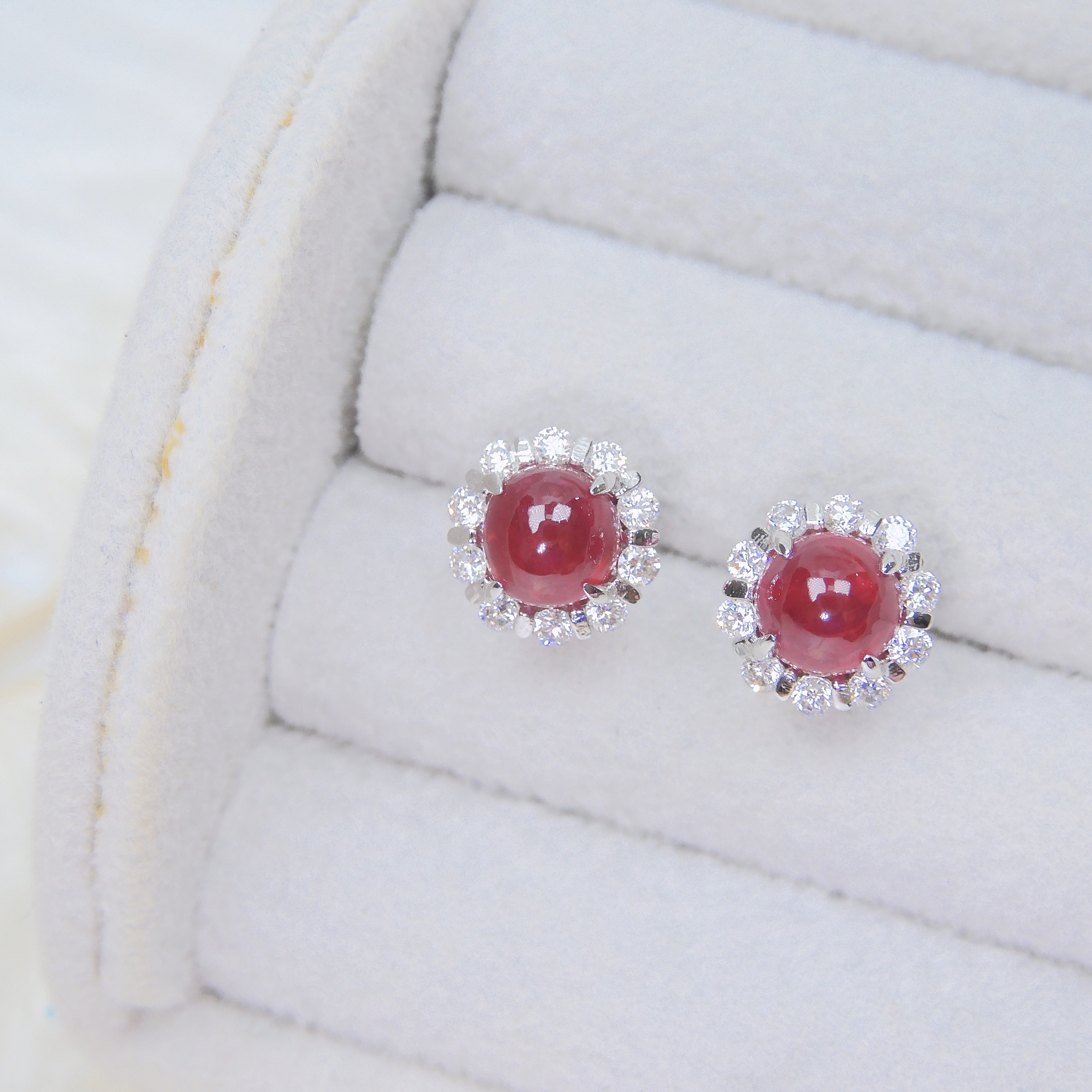 18K金 1.83ct 紅寶石耳釘