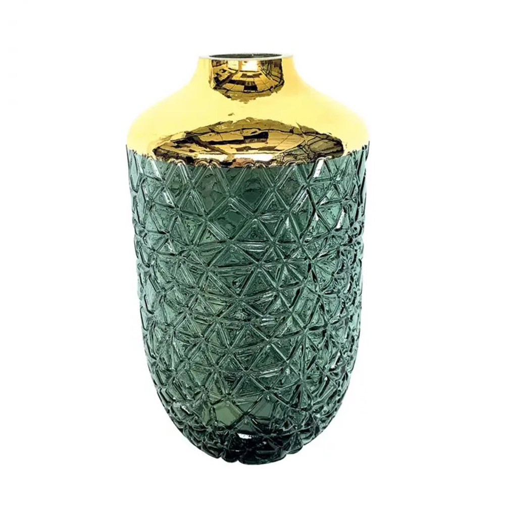 AULICA｜綠色金邊花瓶