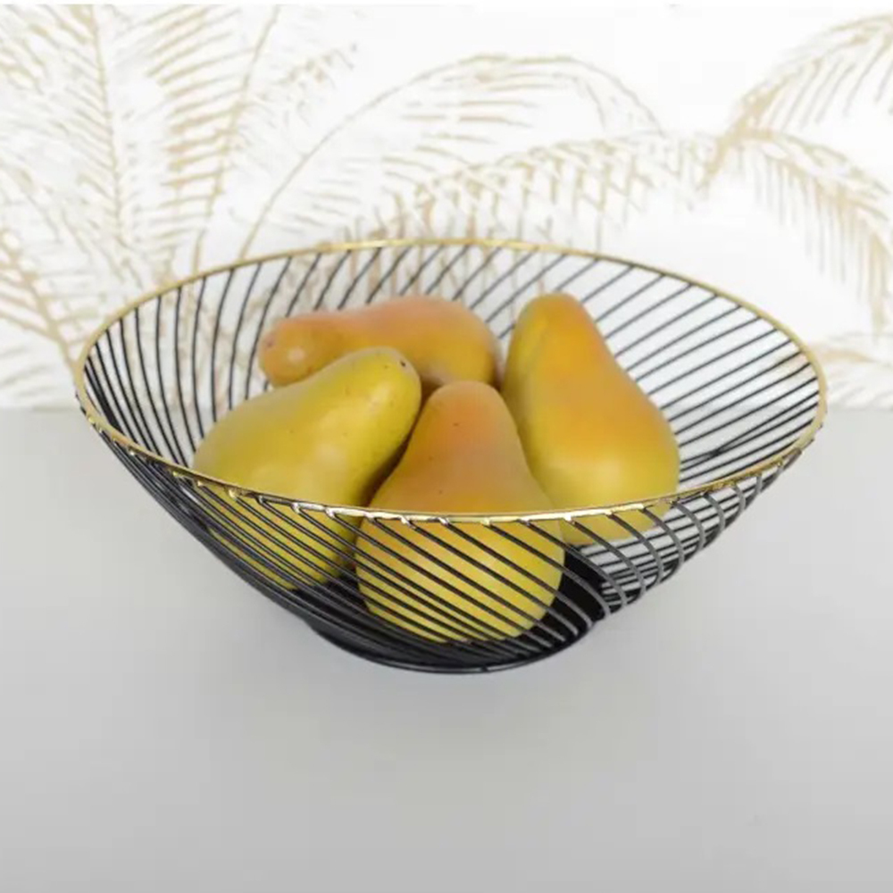 AULICA｜黑色金邊麵包籃