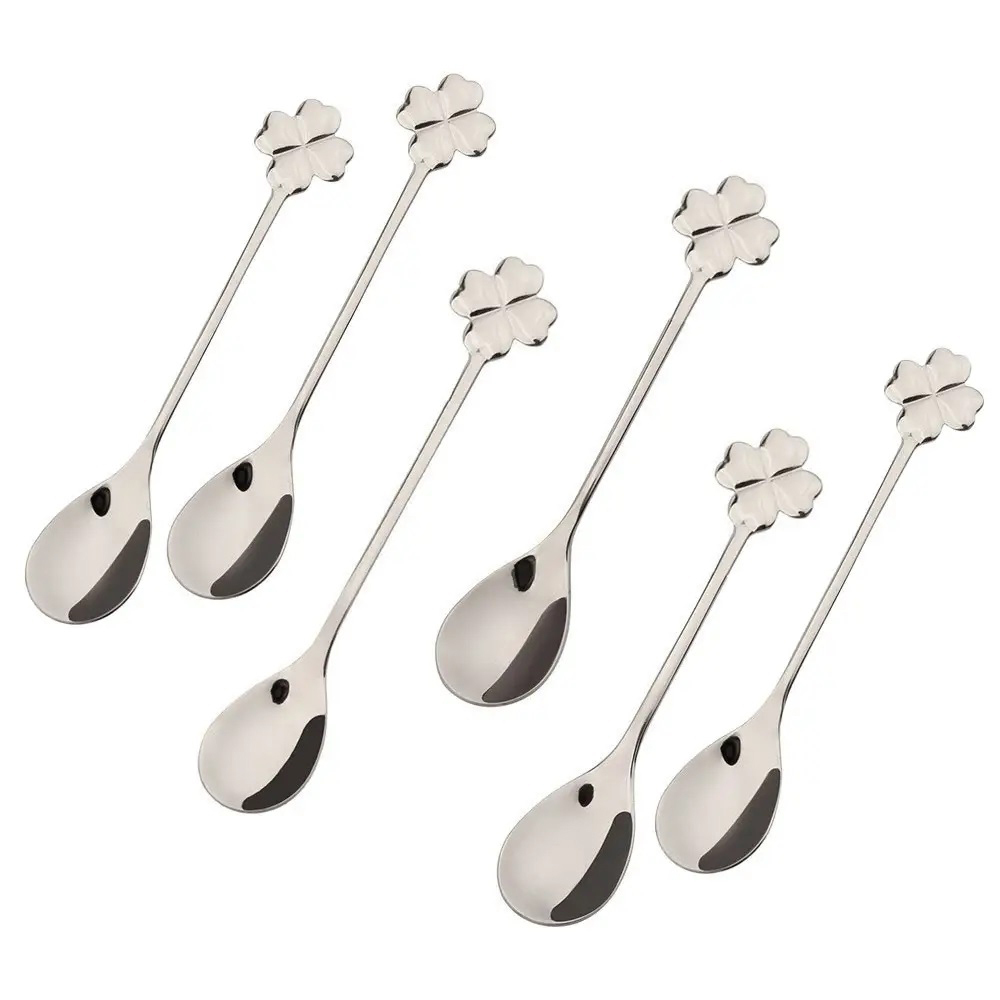 AULICA｜四葉草甜點小湯匙套裝(銀色)