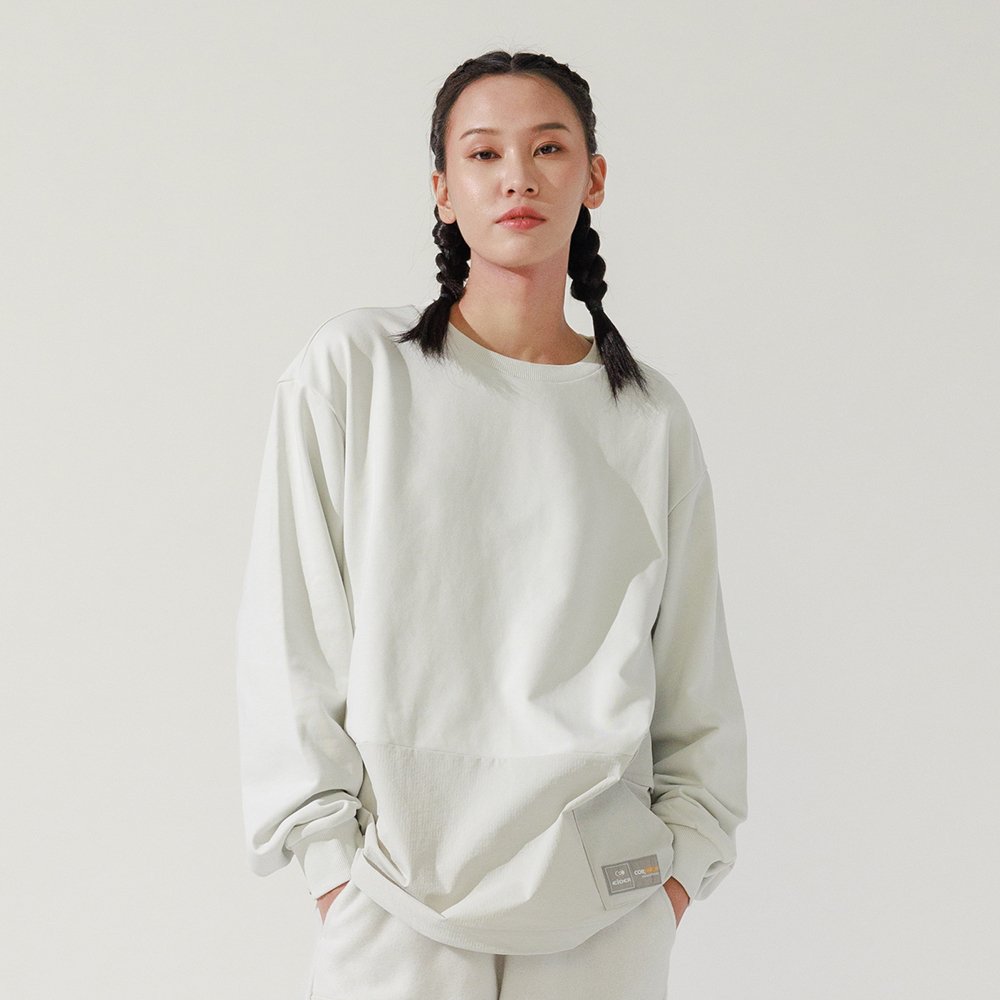 【EIDER】中性CORDURA耐磨異材質拼接長袖上衣 / 22EDUU22253[淺灰]