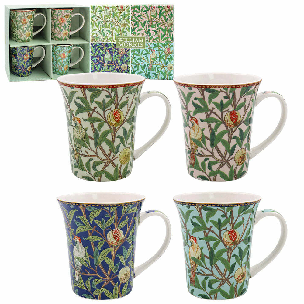 【LESSER & PAVEY】Wm.Morris Bird&Pomegranate 馬克杯4入禮盒