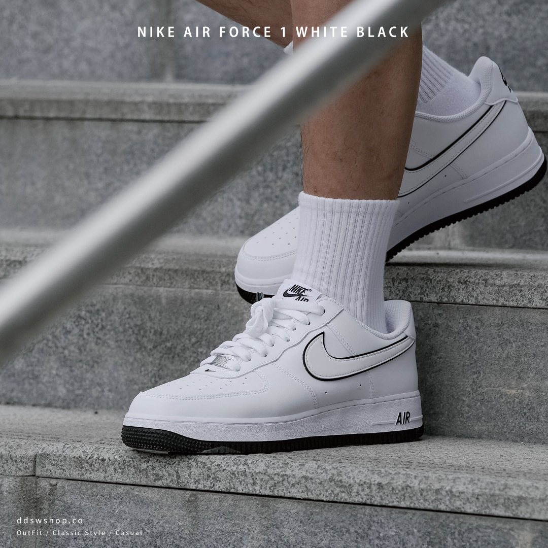 Nike Air Force 1 Low 'White/Black' 全白滾邊熊貓黑影鋼琴黑底