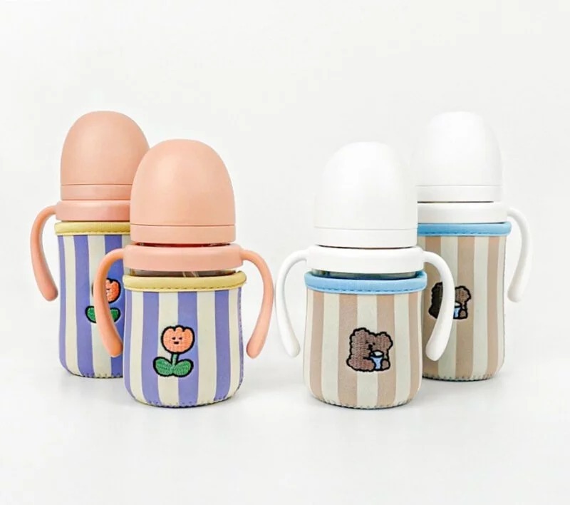 Ubmom 吸管杯保温套 - 薰衣草紫色 (圓形鬱金香刺繡)