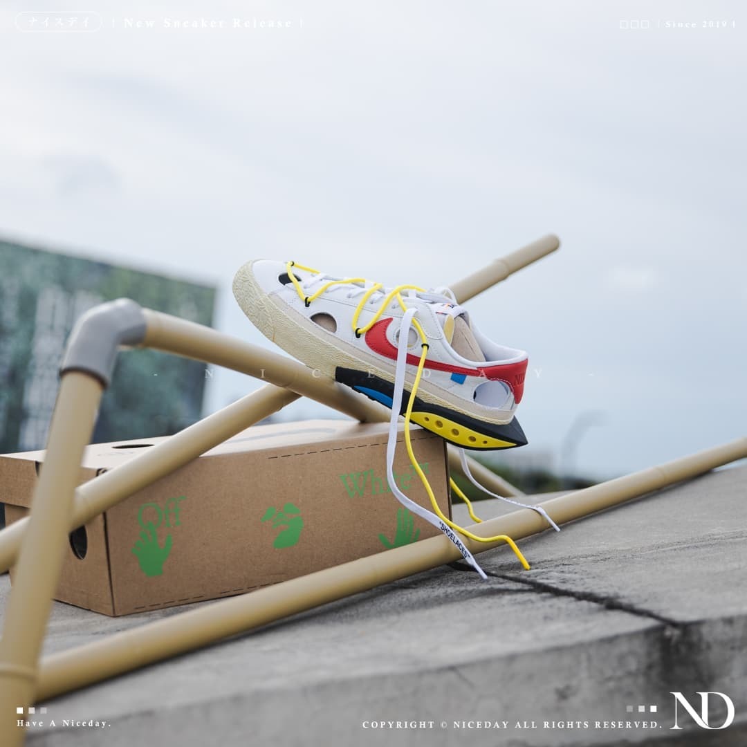 NICEDAY 代購 Nike Blazer Low Off-White 白紅 解構 聯名 男女尺寸 DH7863-100