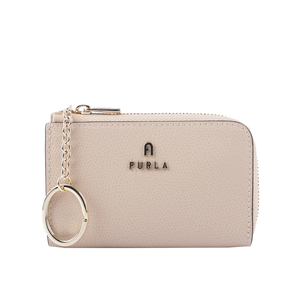 【FURLA】Camelia L 型拉鍊附鑰匙圈零錢/卡夾包(芭蕾粉) WR00435 ARE000 B4L00