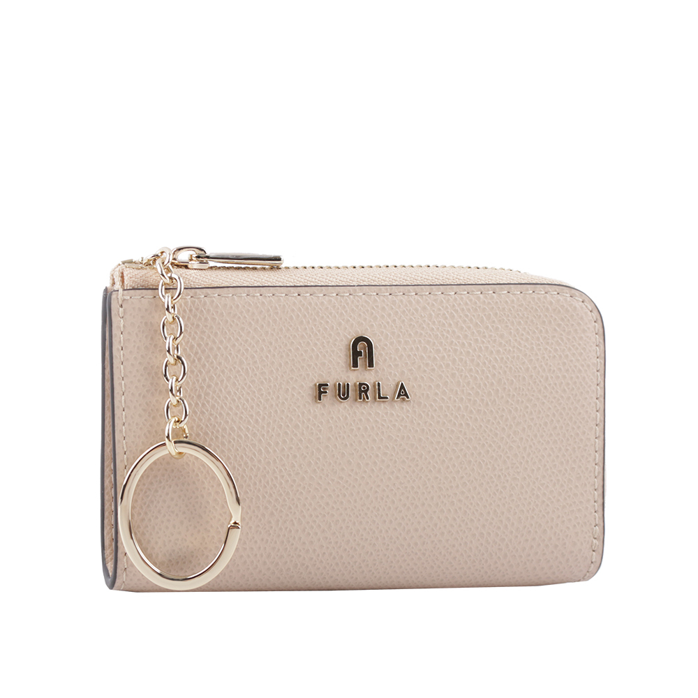 【FURLA】Camelia L 型拉鍊附鑰匙圈零錢/卡夾包(芭蕾粉) WR00435 ARE000 B4L00