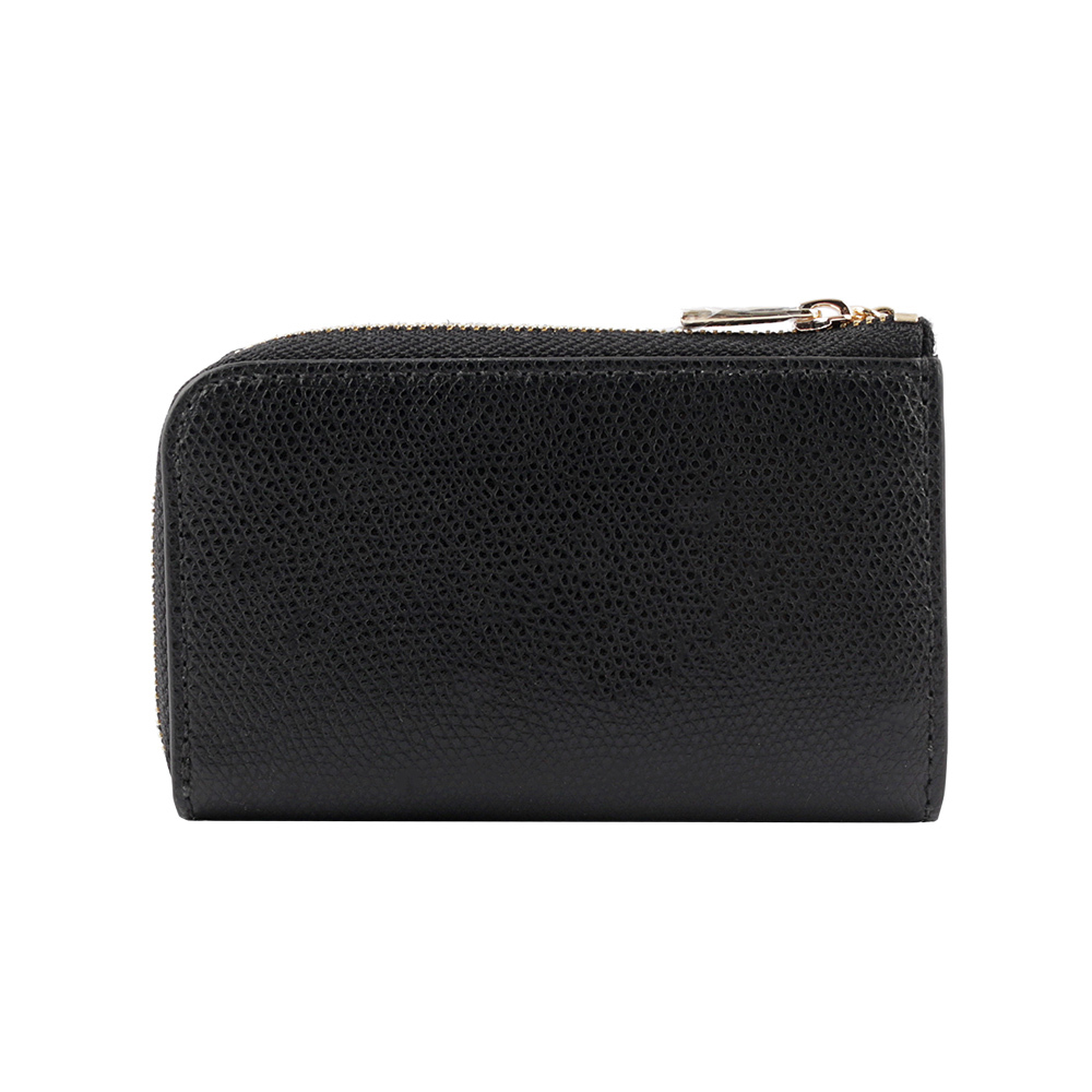 【FURLA】Camelia L 型拉鍊附鑰匙圈零錢/卡夾包(黑色) WR00435 ARE000 O6000