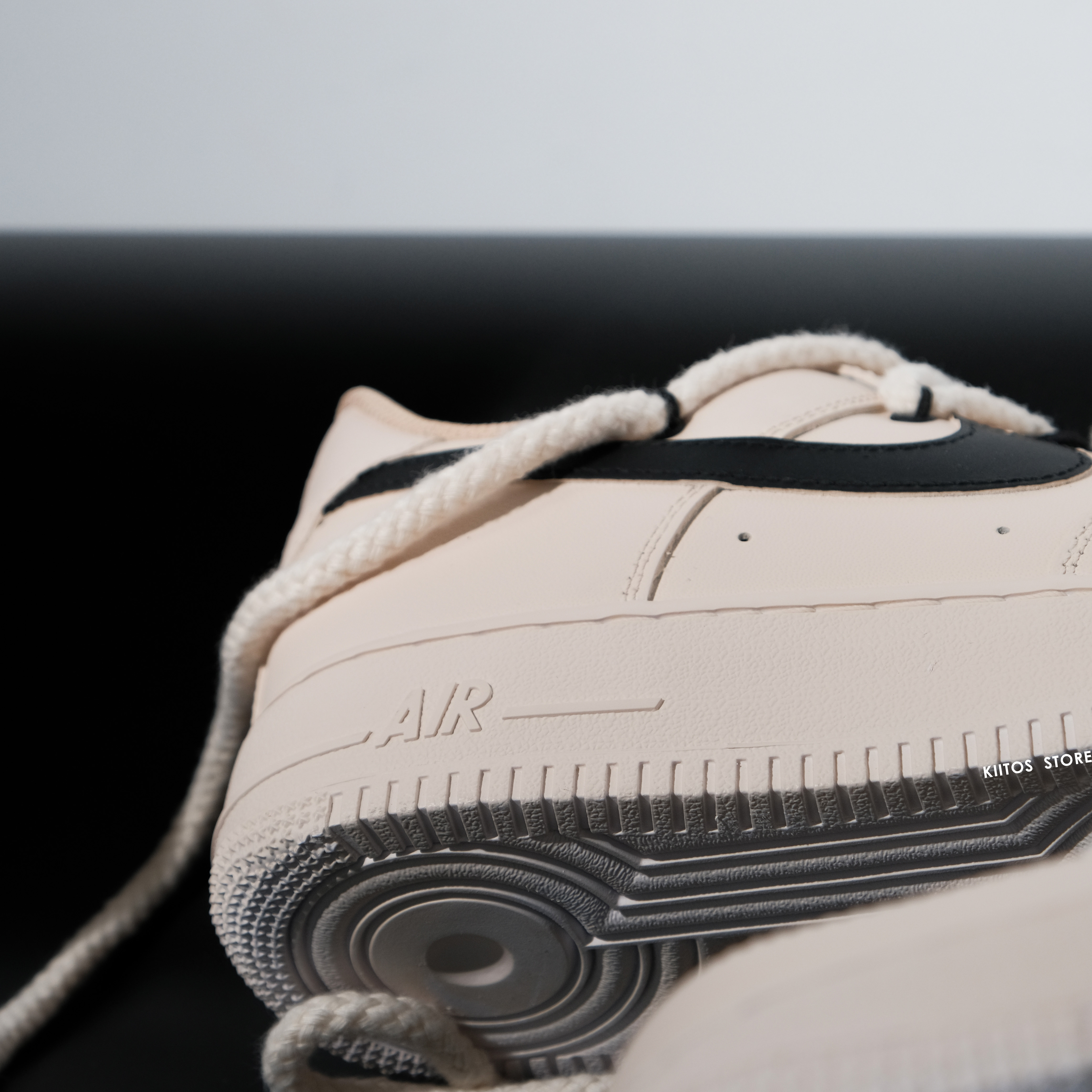 Nike Air Force 1 咖啡米黑 訂製款