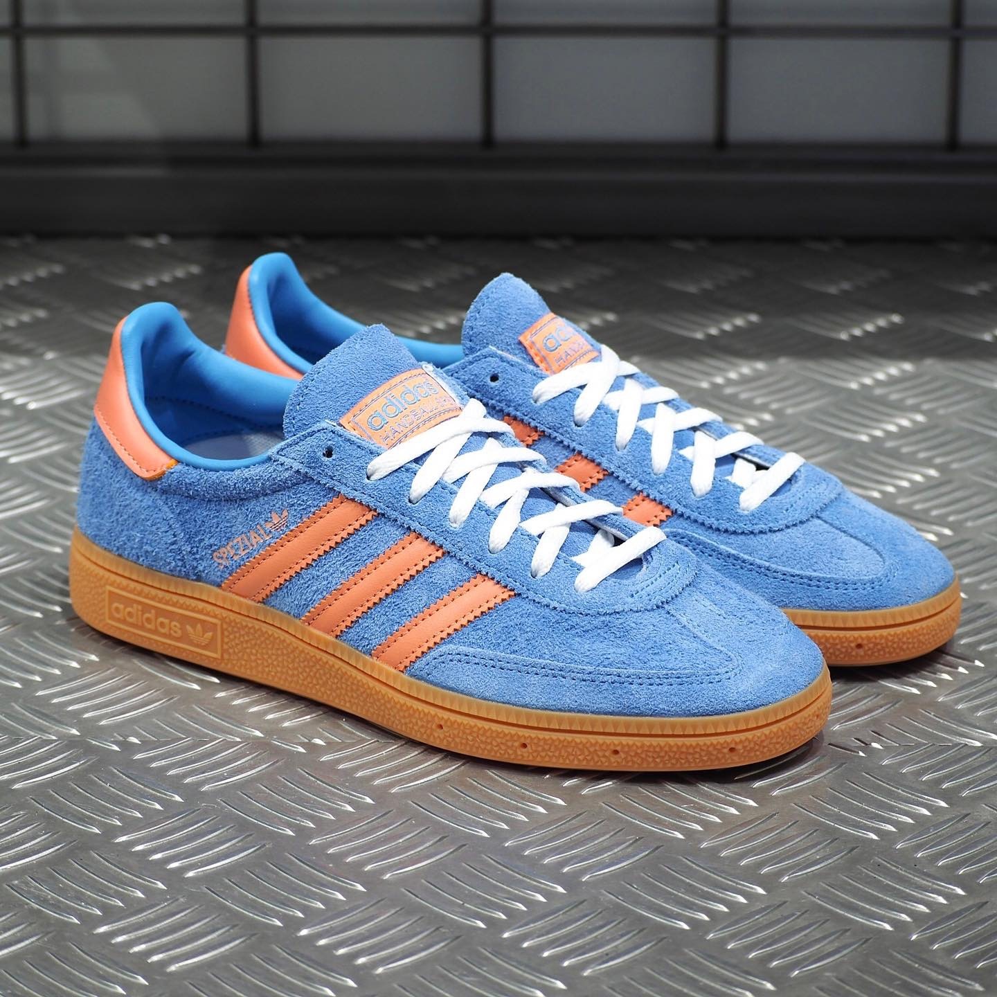 IF6564 adidas HANDBALL SPEZIAL W 麂皮天空藍膠底皮革橘色線